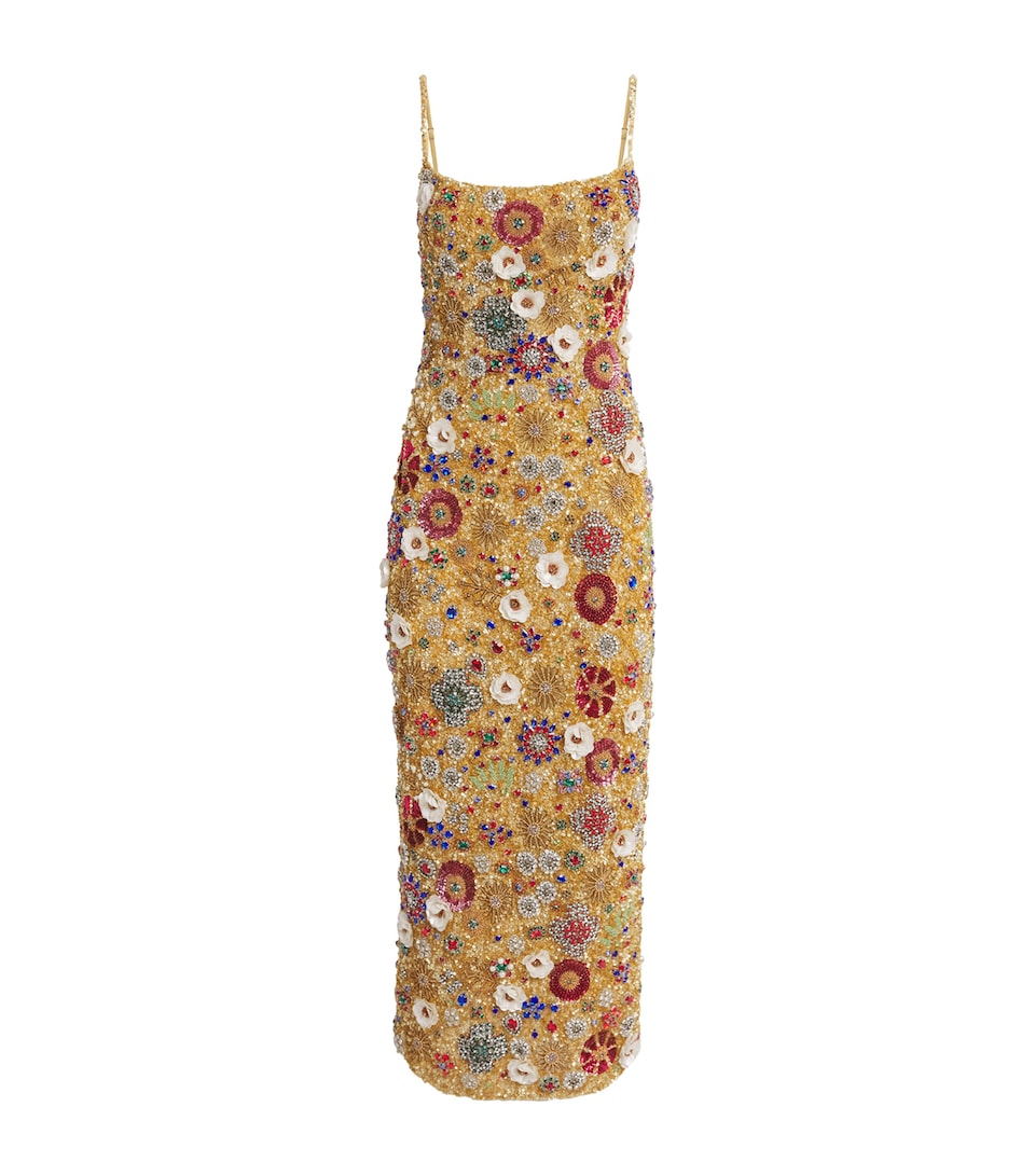 Rachel Gilbert Womens Embellished Francesca Midi Dress