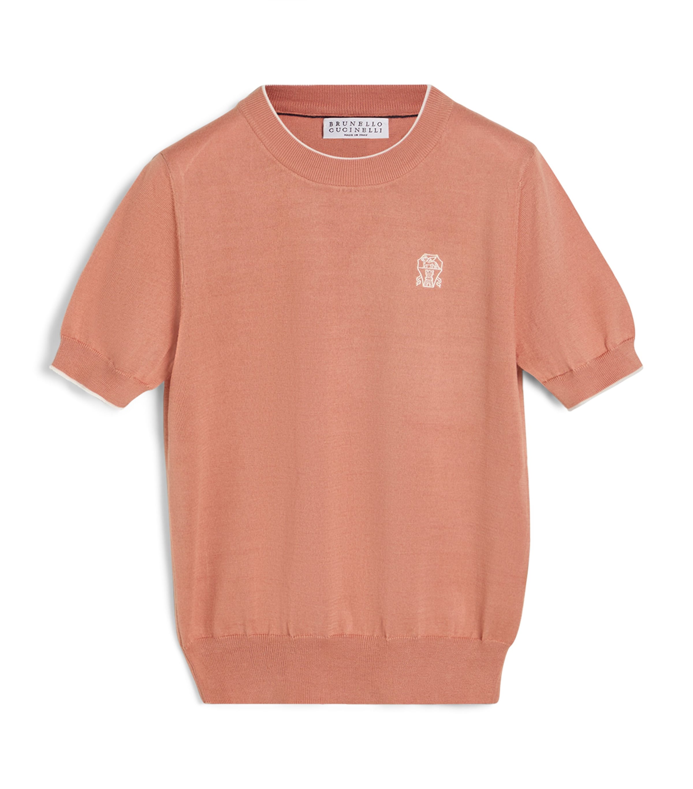 Brunello Cucinelli Kids Cotton Logo Short-Sleeve Sweater (4-6 Years)