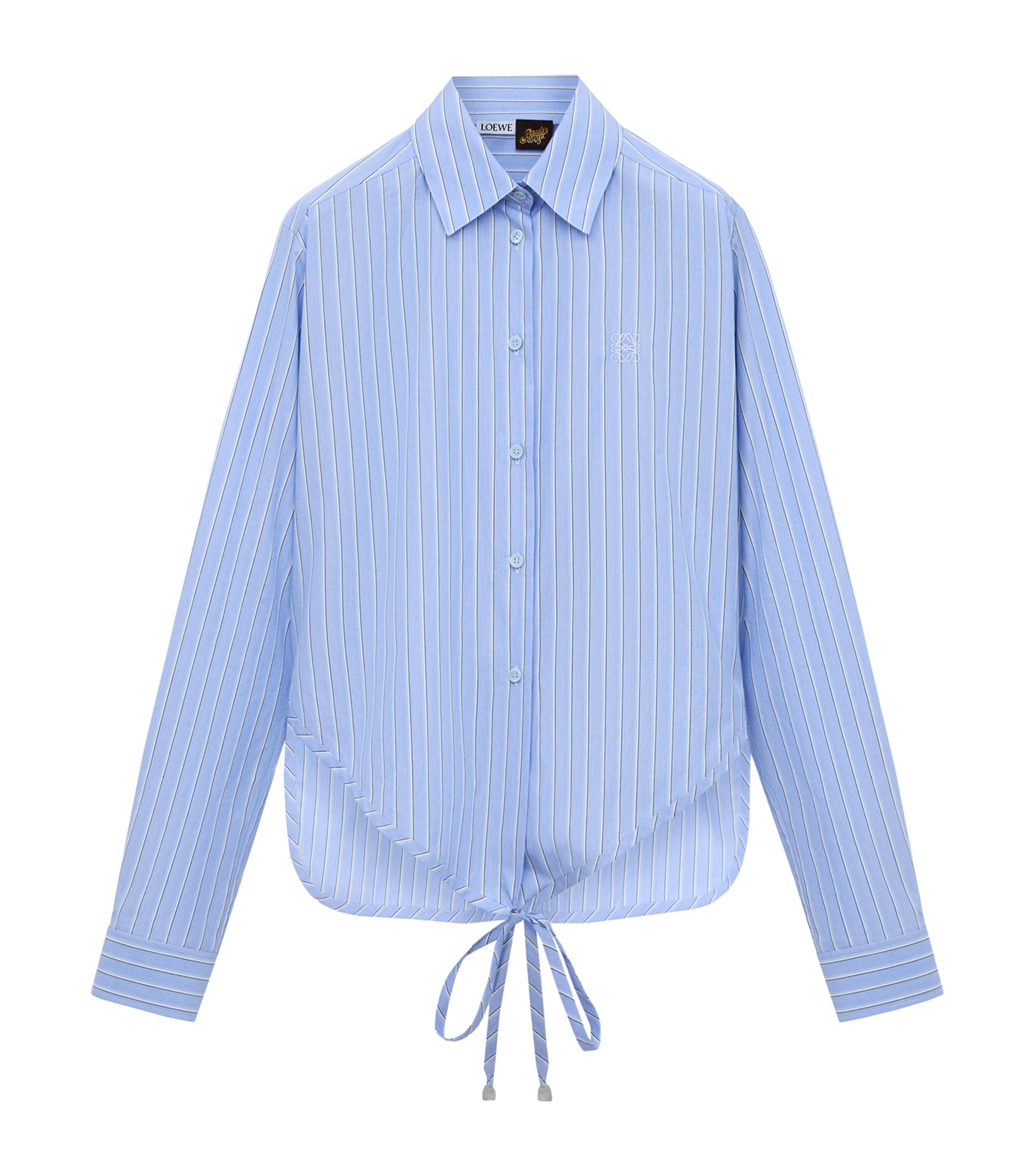 LOEWE Womens x Paula's Ibiza Cotton-Blend Stripe Shirt Blue/multicolor