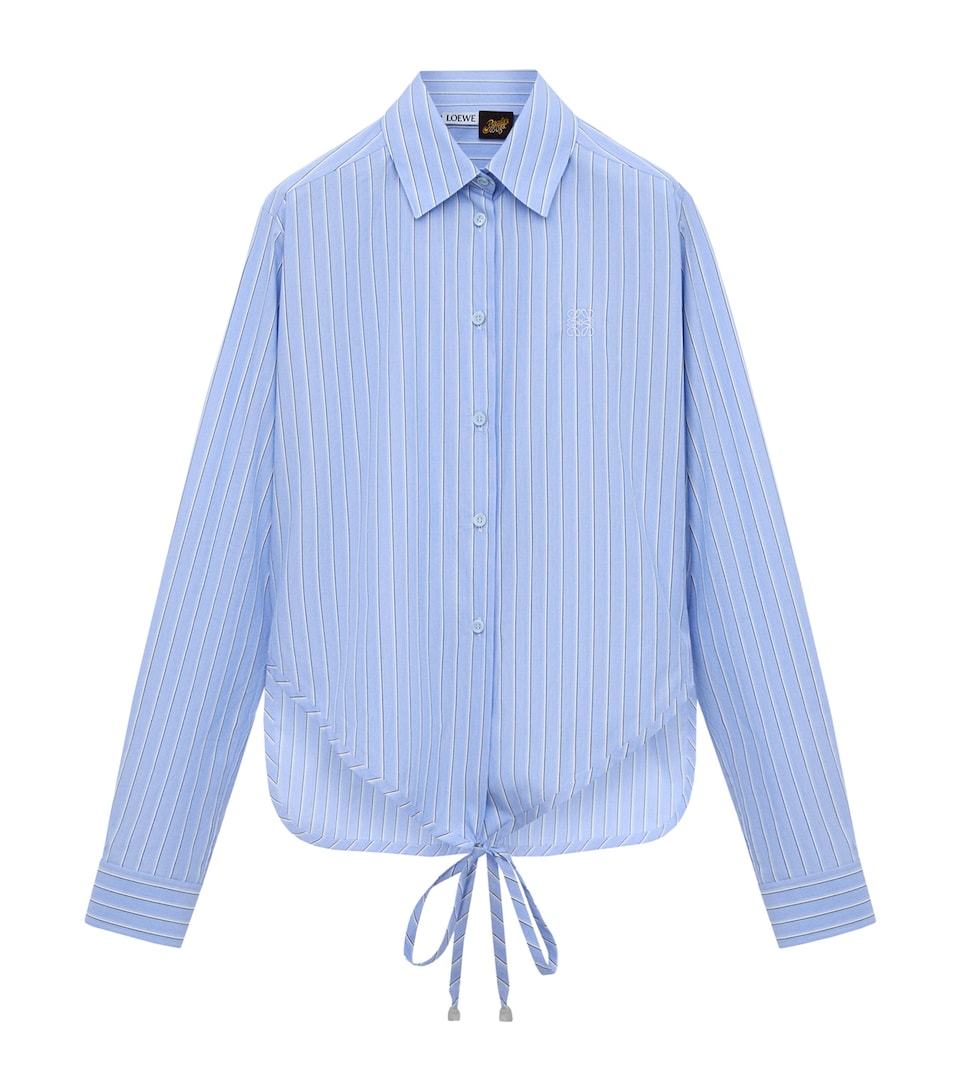 LOEWE Womens x Paula's Ibiza Cotton-Blend Stripe Shirt Blue/multicolor