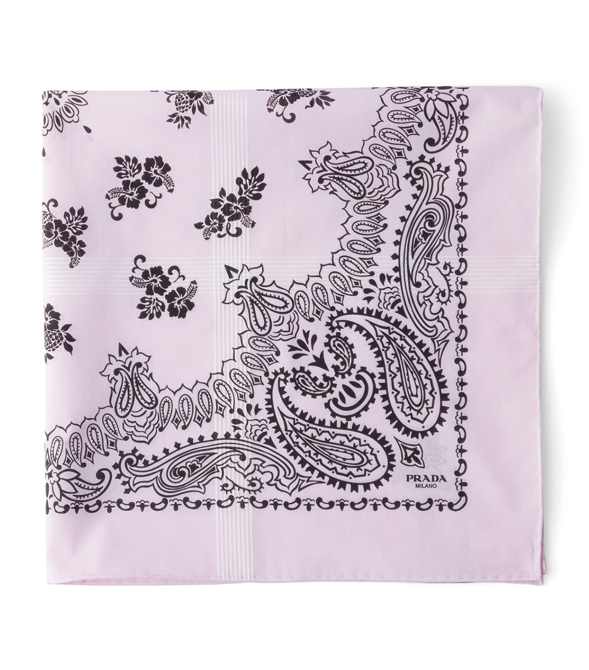 Prada Silk Paisley Scarf Pink