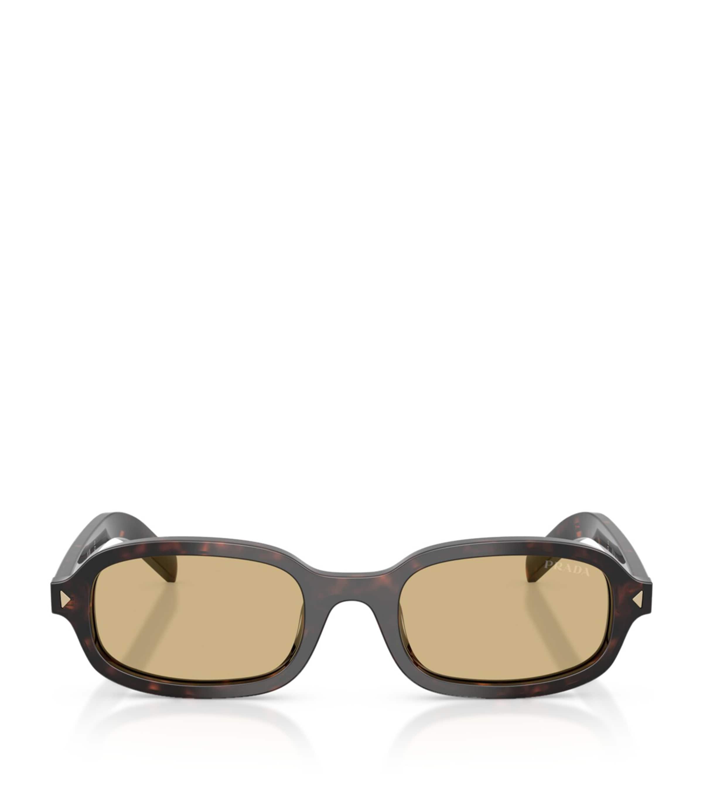 Prada Acetate Oval Sunglasses Brown
