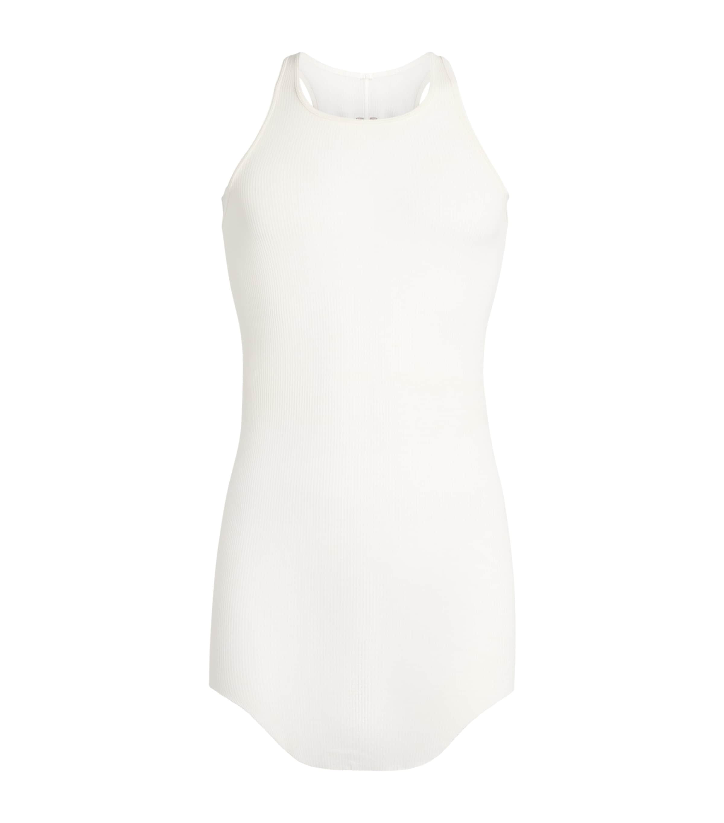 Rick Owens Mens Basic Rib Tank Top Milk