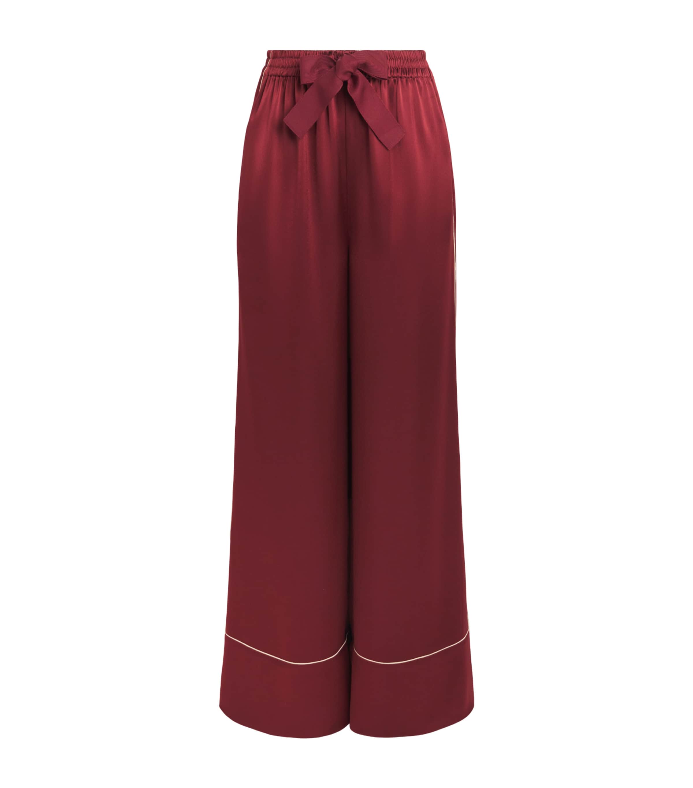 Roksanda Womens Satin Nael Wide-Leg Trousers Deep Burgundy