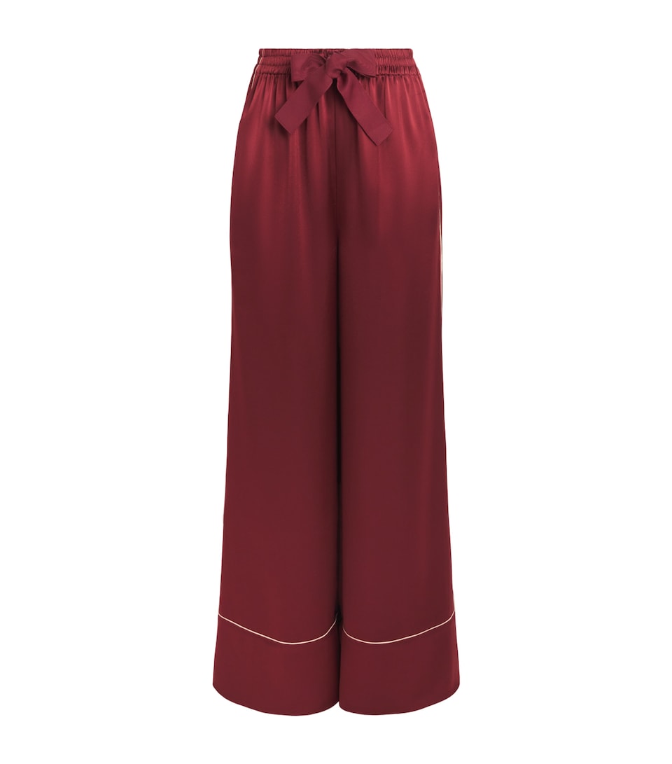 Roksanda Womens Satin Nael Wide-Leg Trousers Deep Burgundy