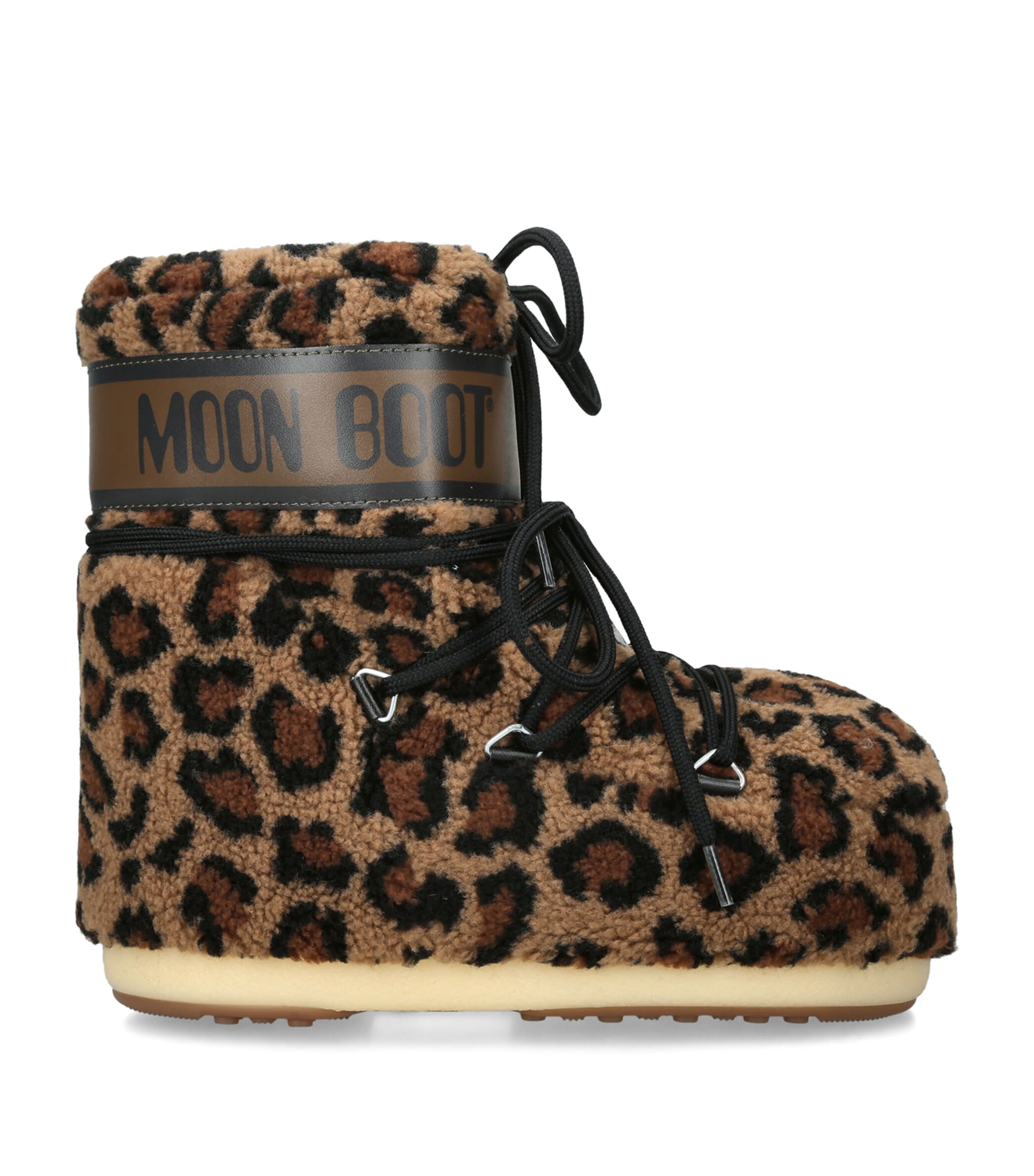 Moon Boot Leopard Fleece Icon Low Ankle Boots Brown/oth