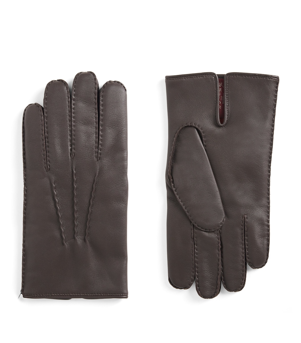 Leather Cashmere-Lined Levens Gloves
