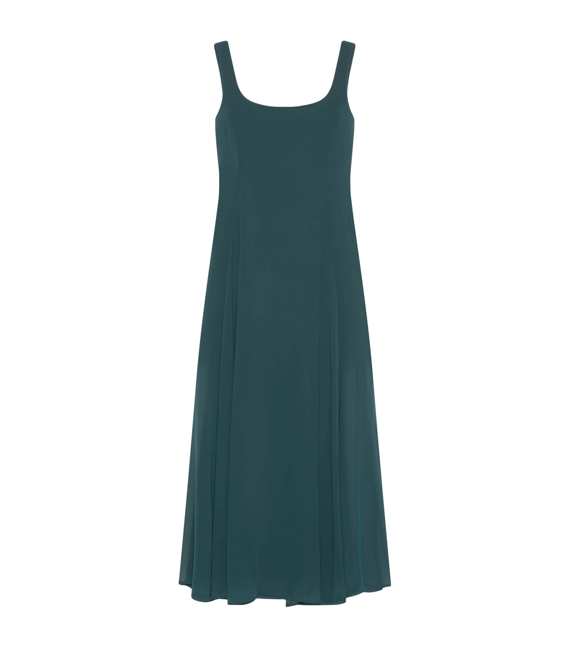 Marella Womens Georgette Sleeveless Midi Dress Peacock Blue