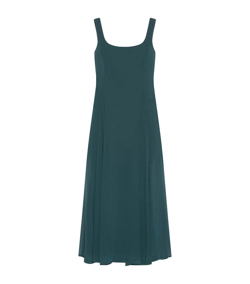 Marella Womens Georgette Sleeveless Midi Dress Peacock Blue