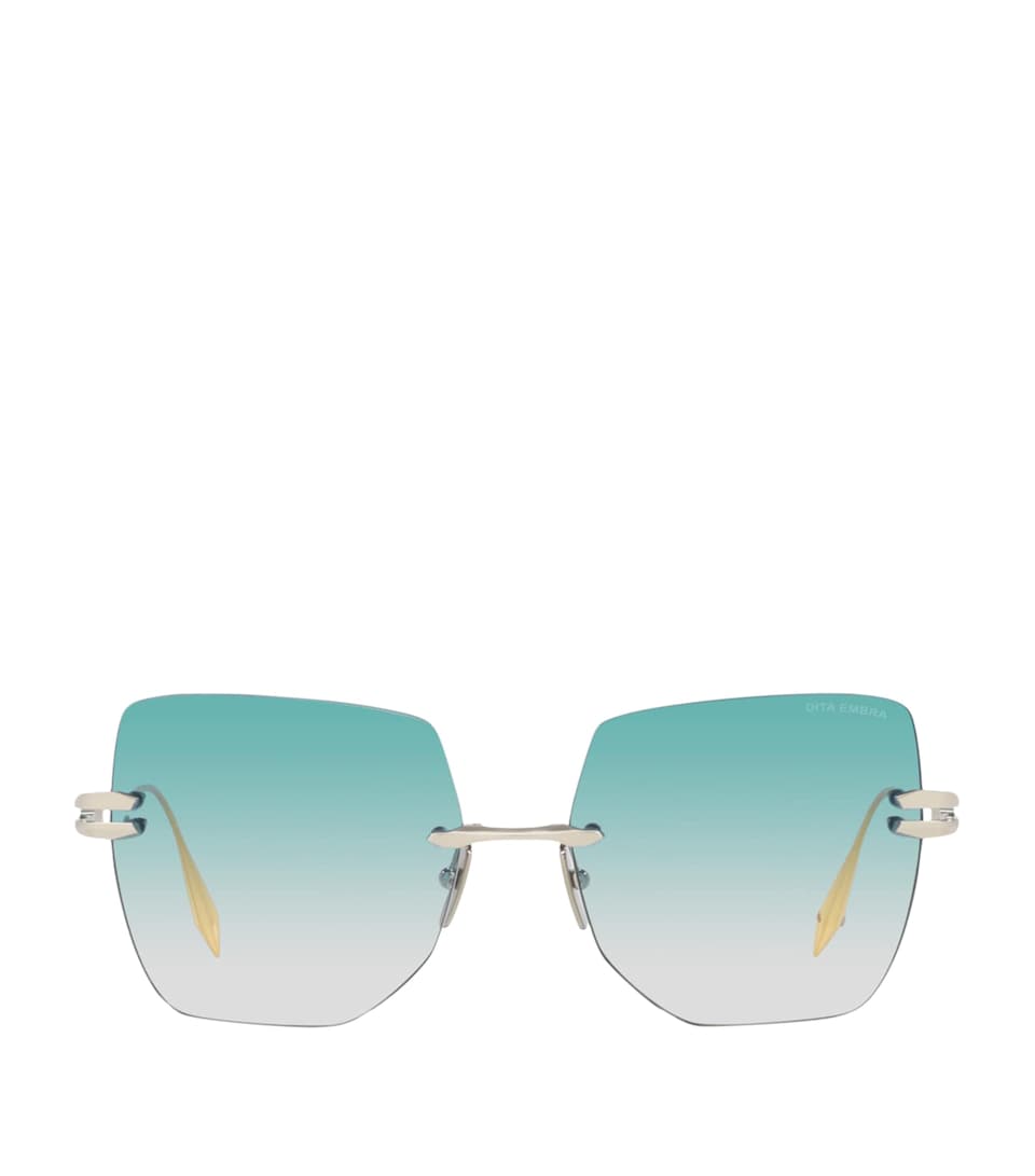 DITA Rimless Square Embra Sunglasses Silver