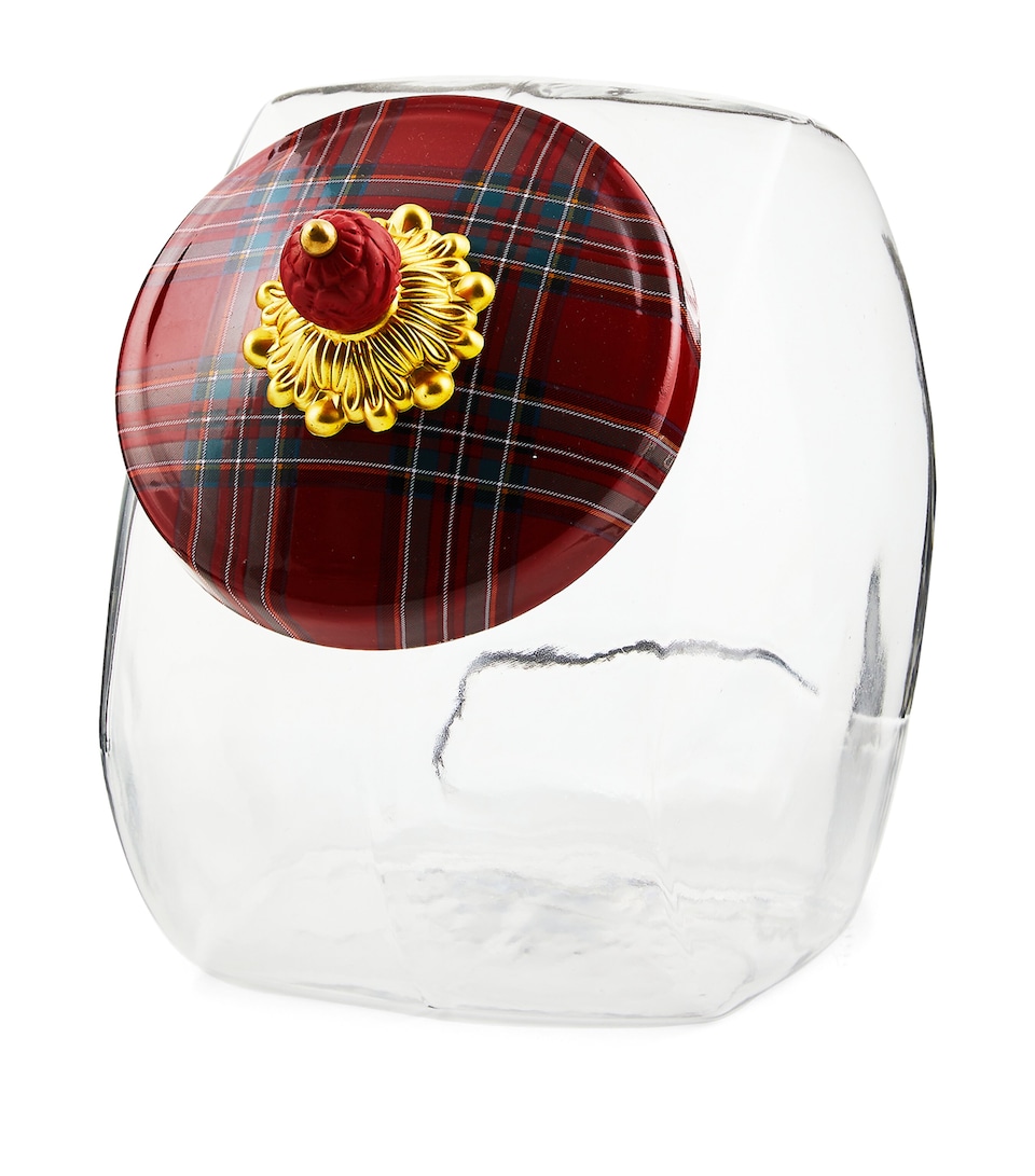 Glass Tartan Lid Cookie Jar