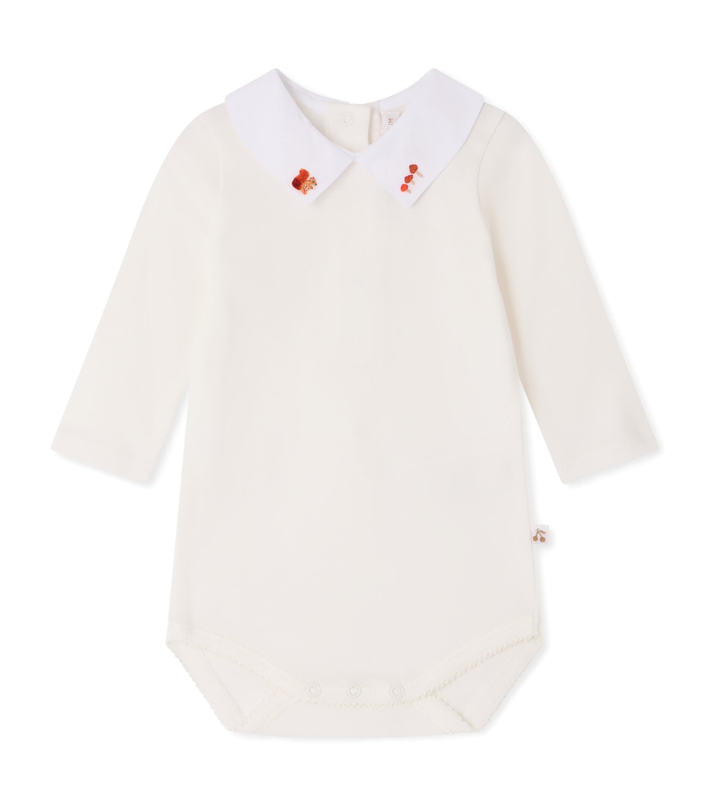 Bonpoint Cotton Collared Bodysuit (3-18 Months) Blanc Lait
