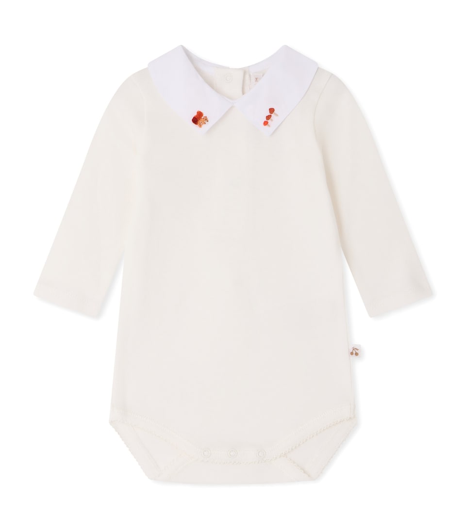 Bonpoint Cotton Collared Bodysuit (3-18 Months) Blanc Lait