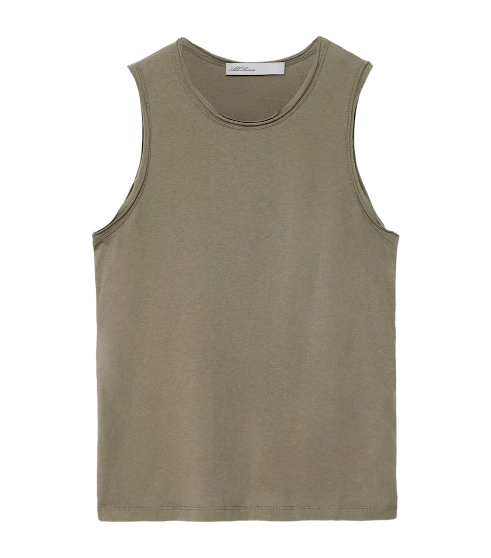 AllSaints Womens Organic Cotton Jenny Tank Top Washed Khaki