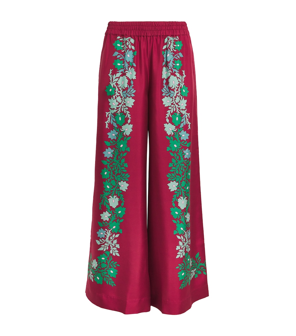 Silk Regalia Print Palazzo Trousers
