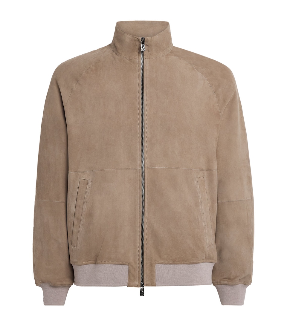 Suede Padded Bomber Jacket