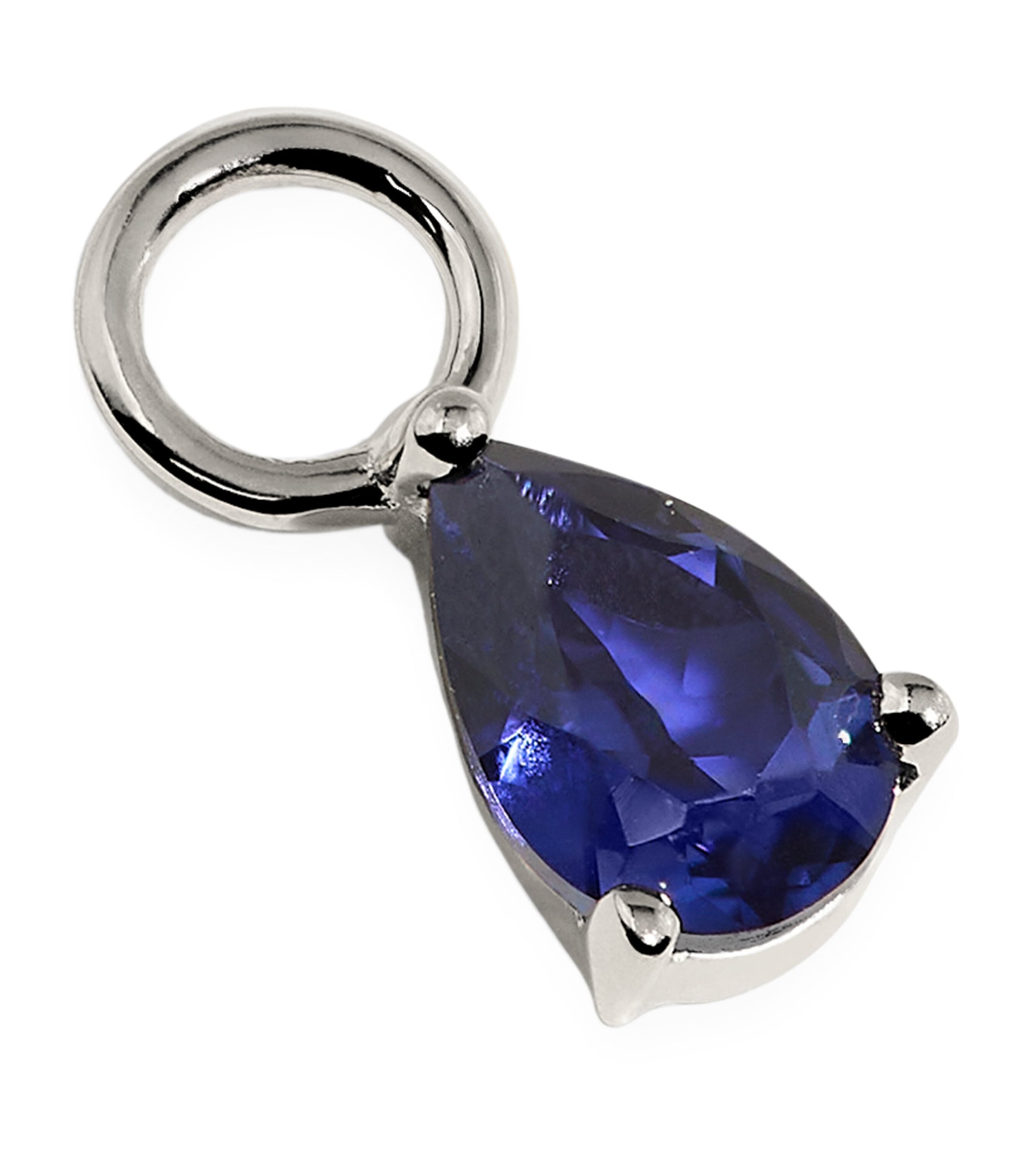 Astrid & Miyu White Gold and Sapphire Birthstone Earring Charm White Gold