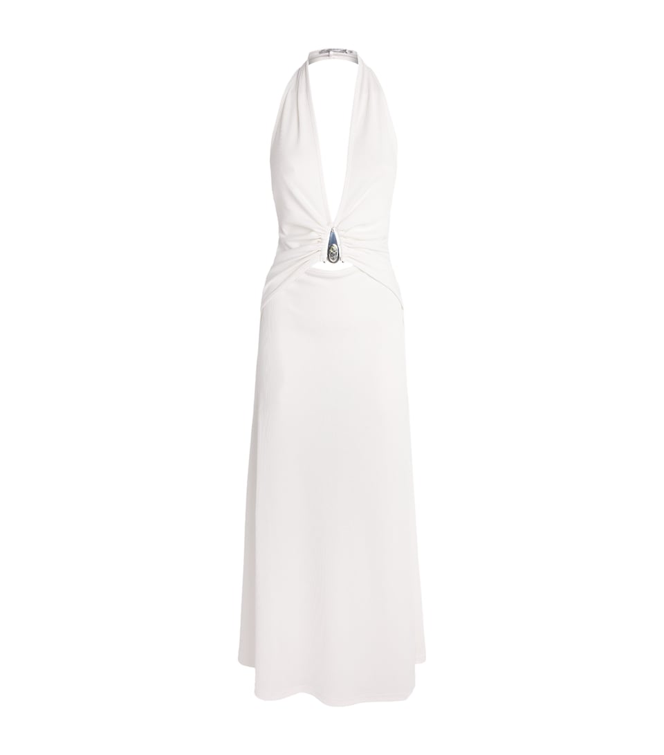 Christopher Esber Womens Halterneck Pendant Maxi Dress White