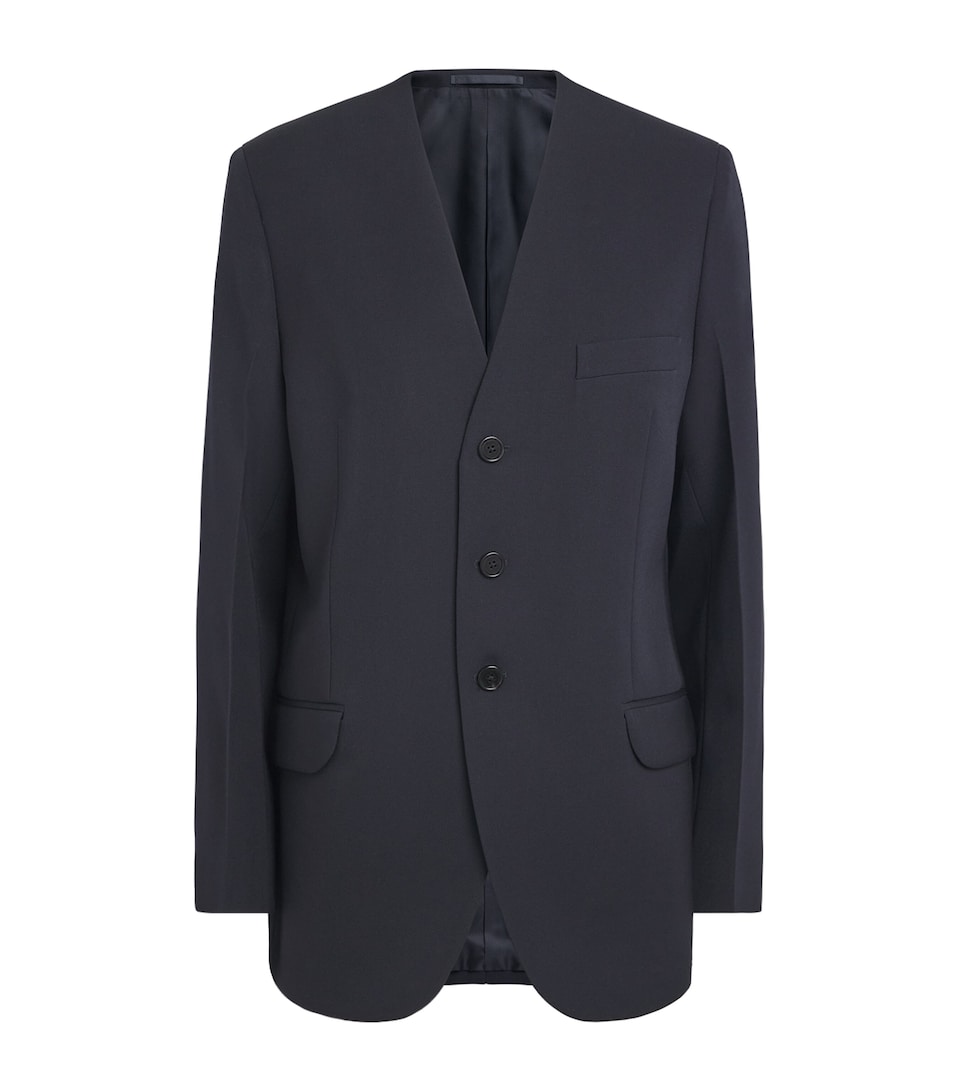 Jil Sander Womens Wool Gabardine Blazer Midnight