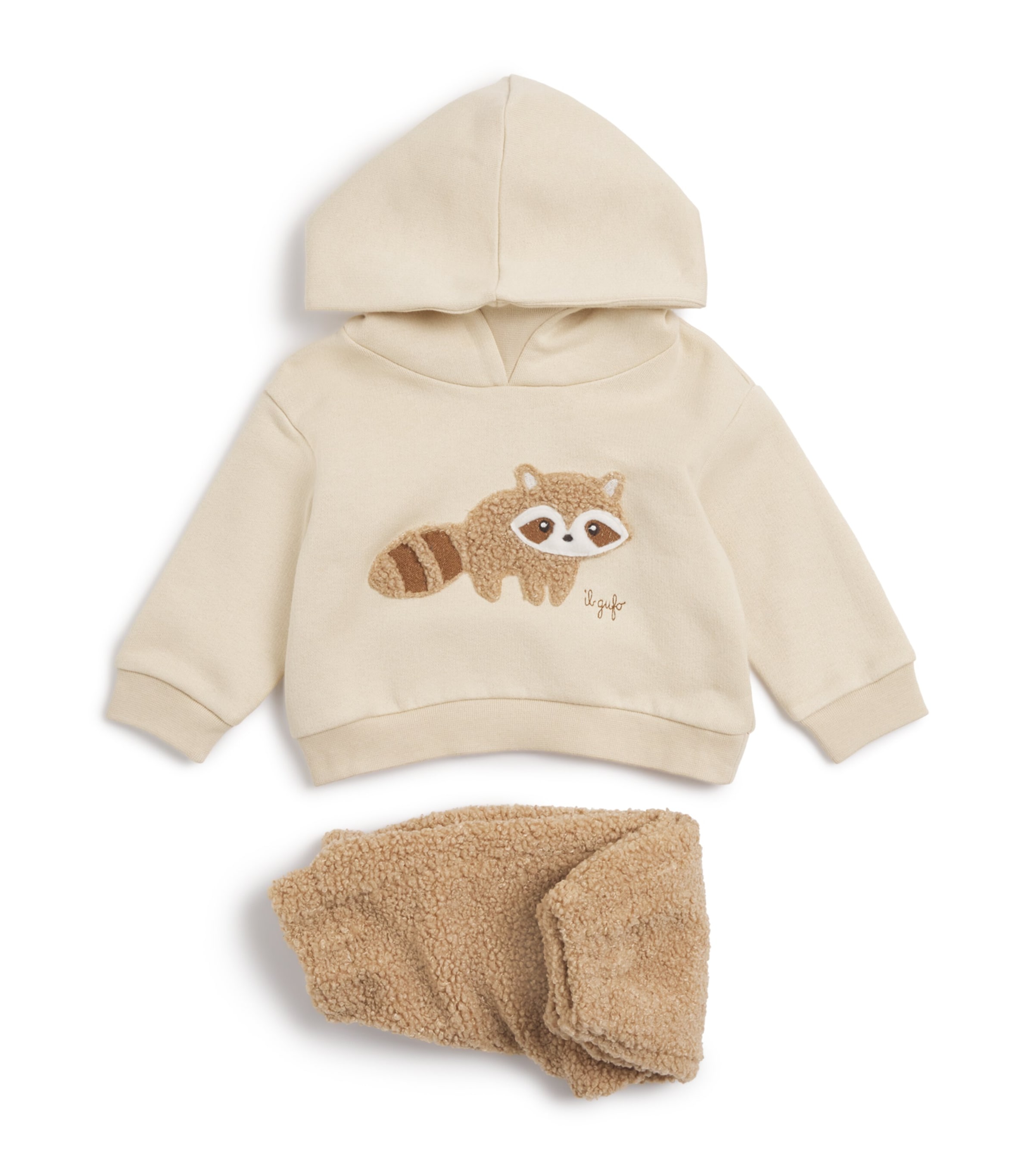Cotton-Blend Racoon Hoodie and Trousers Set (6-36 Months)