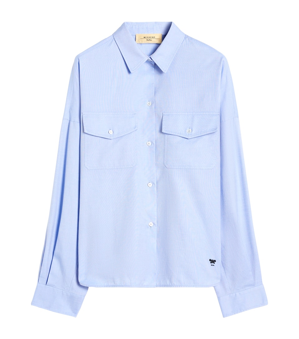 Weekend Max Mara Womens Cotton Long-Sleeve Shirt Light Blue
