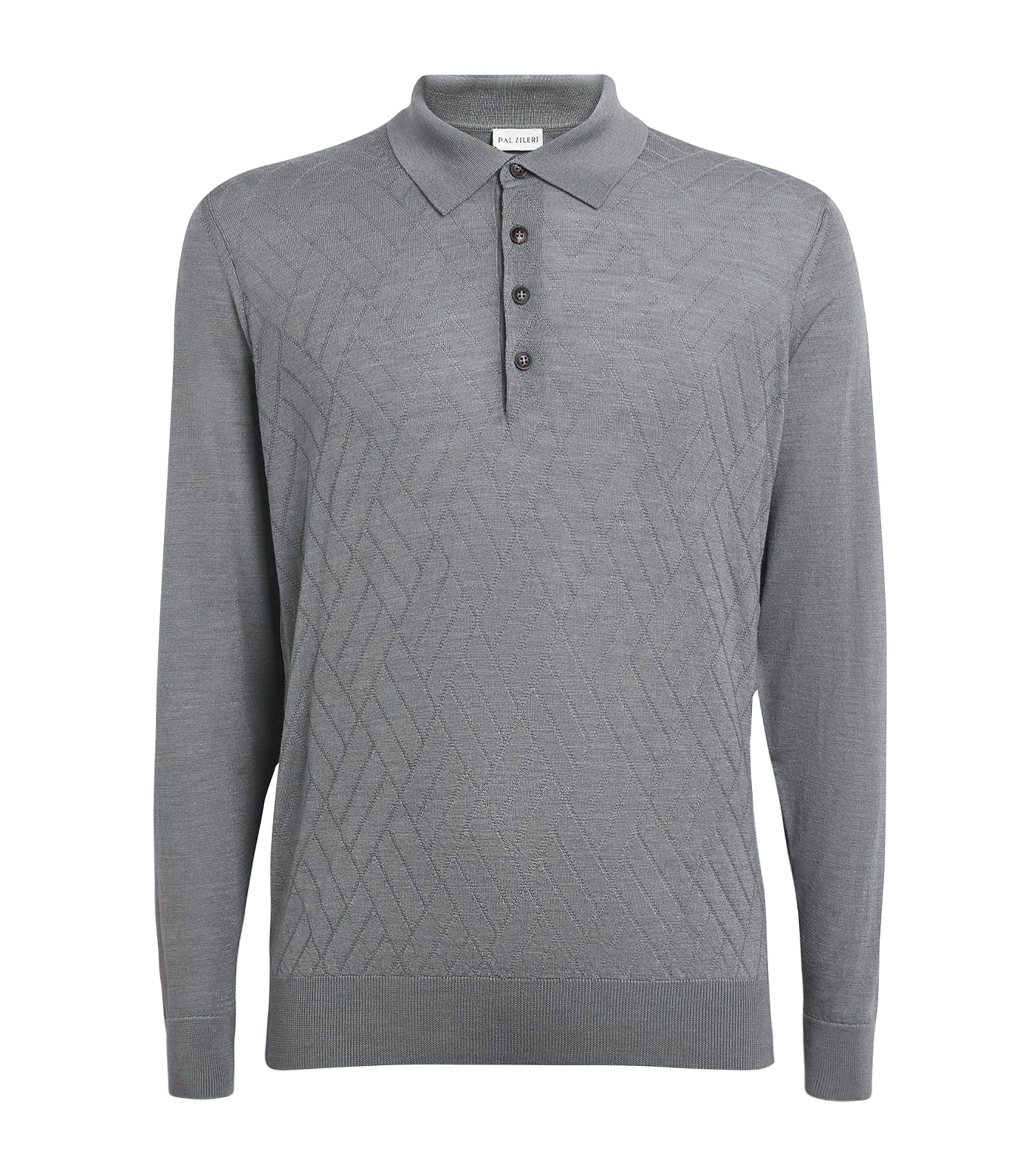 Wool Long-Sleeved Polo Shirt
