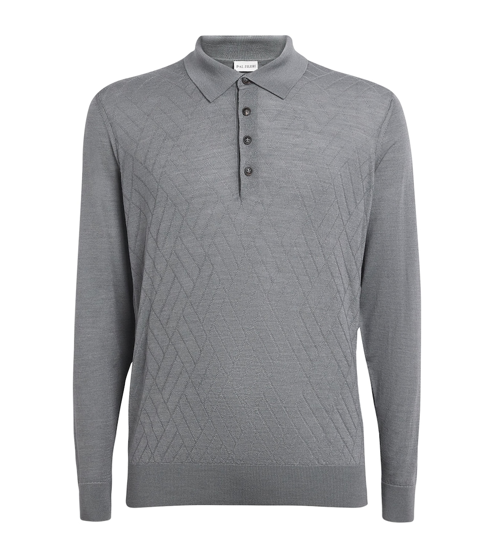 Wool Long-Sleeved Polo Shirt