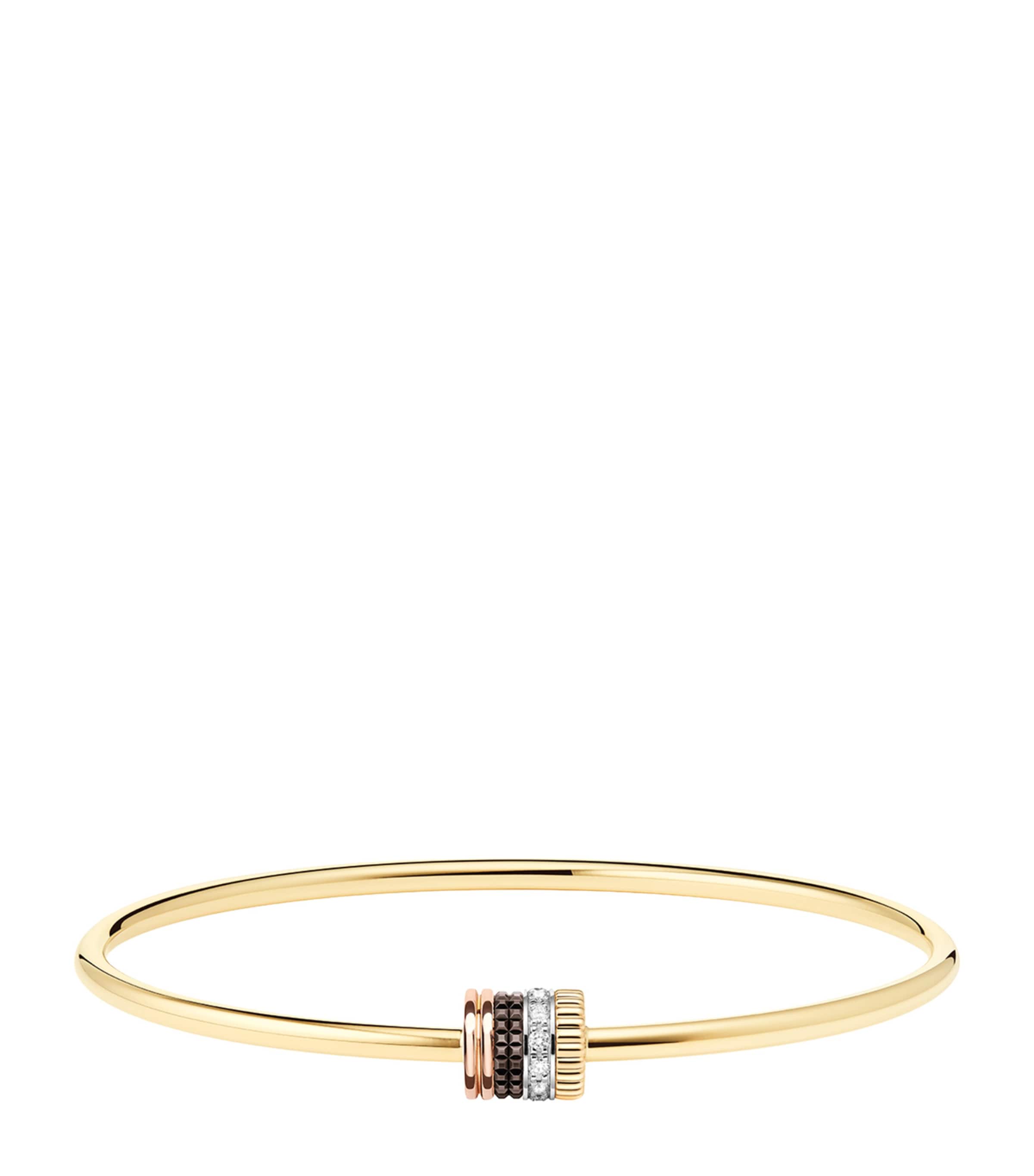 Mixed Gold and Diamond Quatre Bracelet