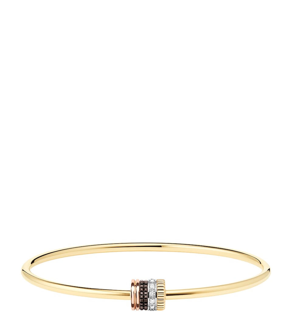 Mixed Gold and Diamond Quatre Bracelet