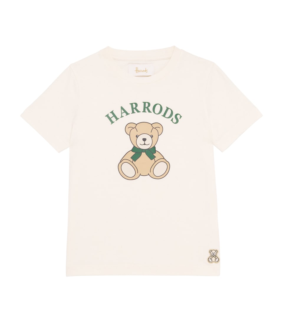 Harrods Cotton Jersey Henry Bear T-Shirt Ivory