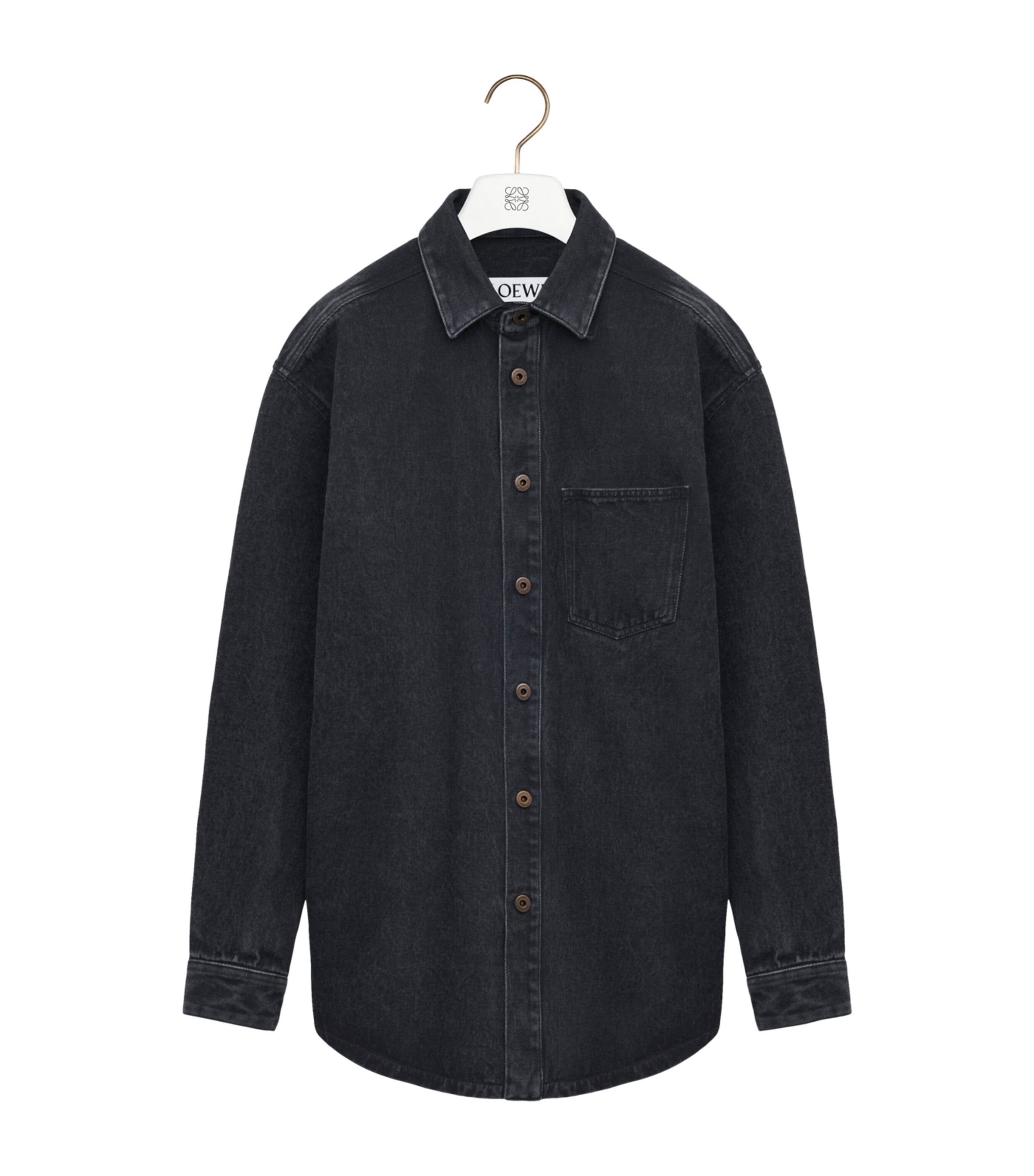 Anagram-Patch Denim Overshirt