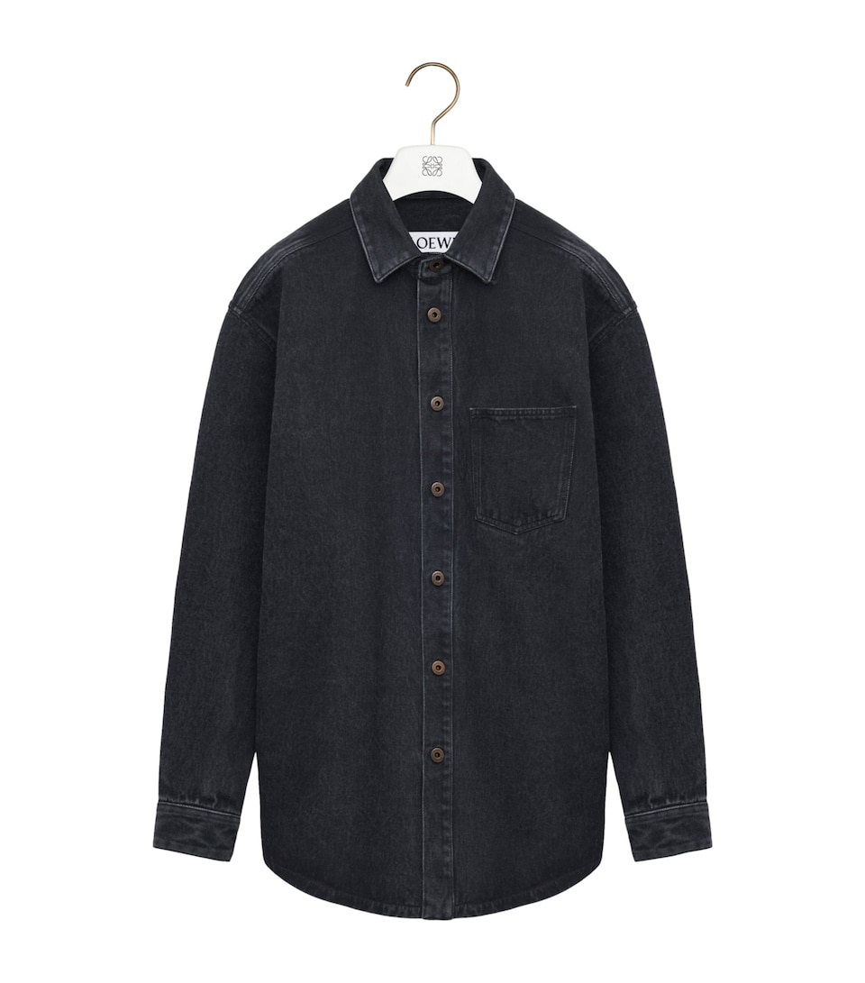 Anagram-Patch Denim Overshirt