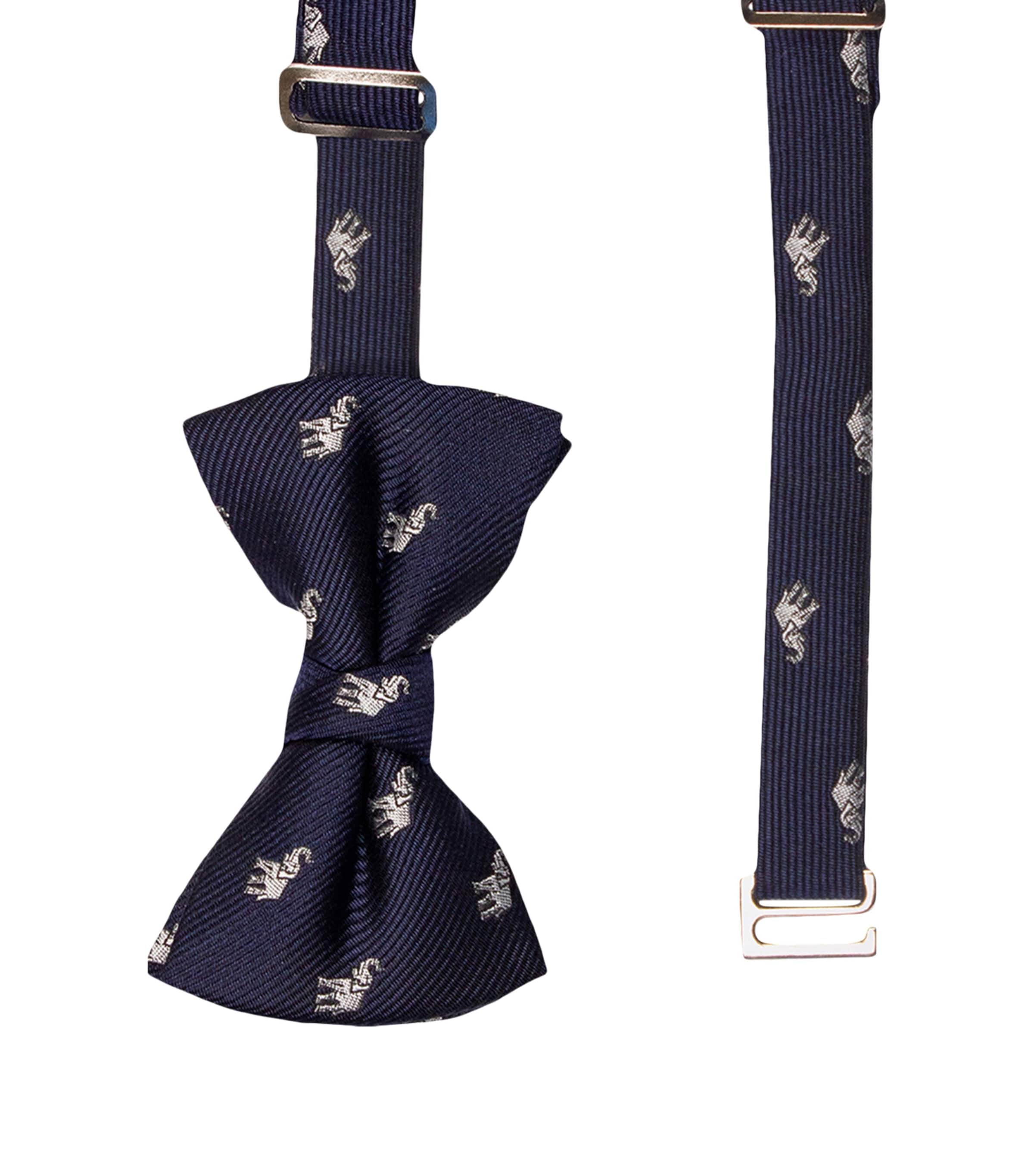 Trotters Elephant Jacquard Bow Tie Navy Elephant