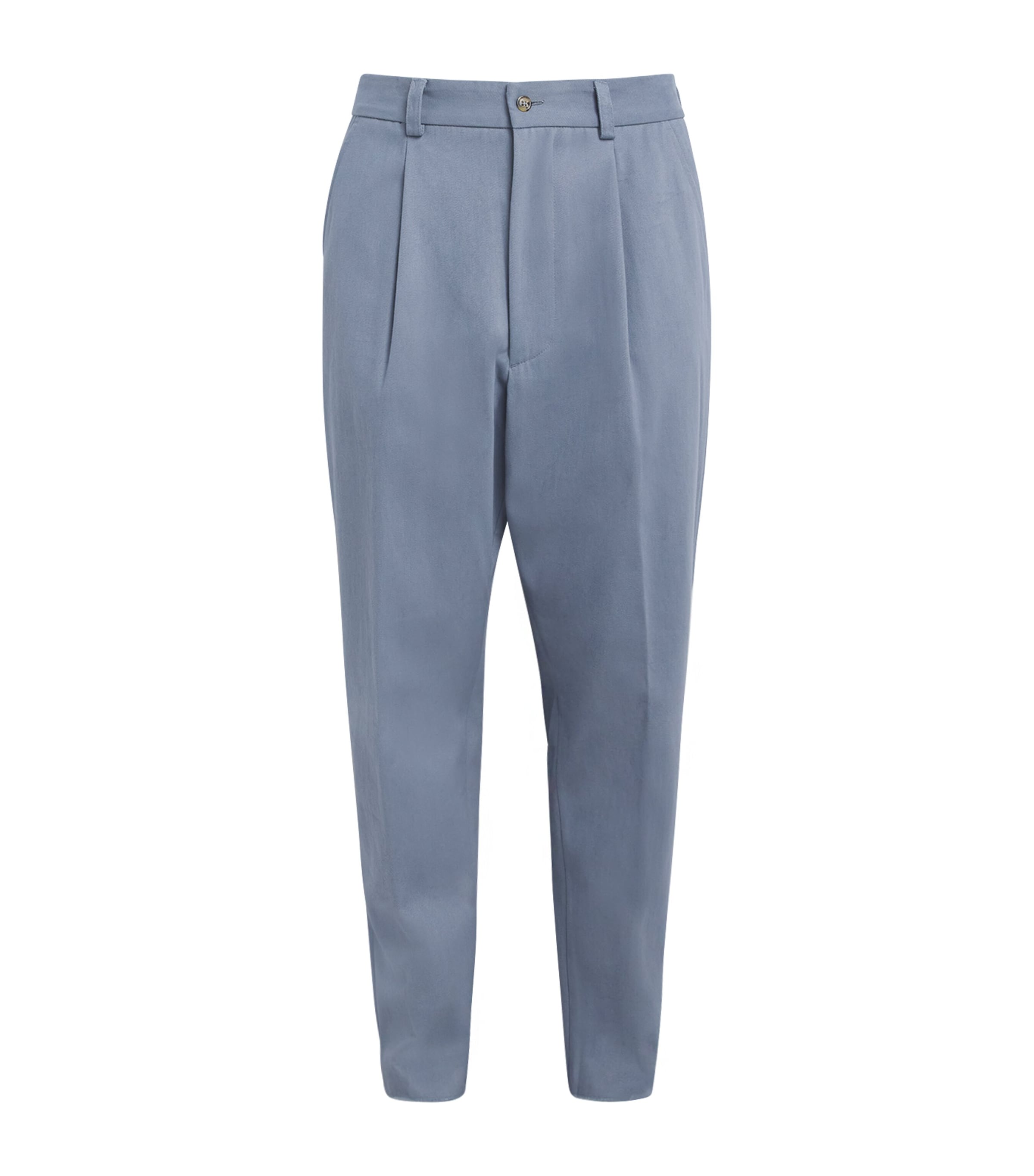 Eleventy Mens Cotton Pleated Trousers Zucchero
