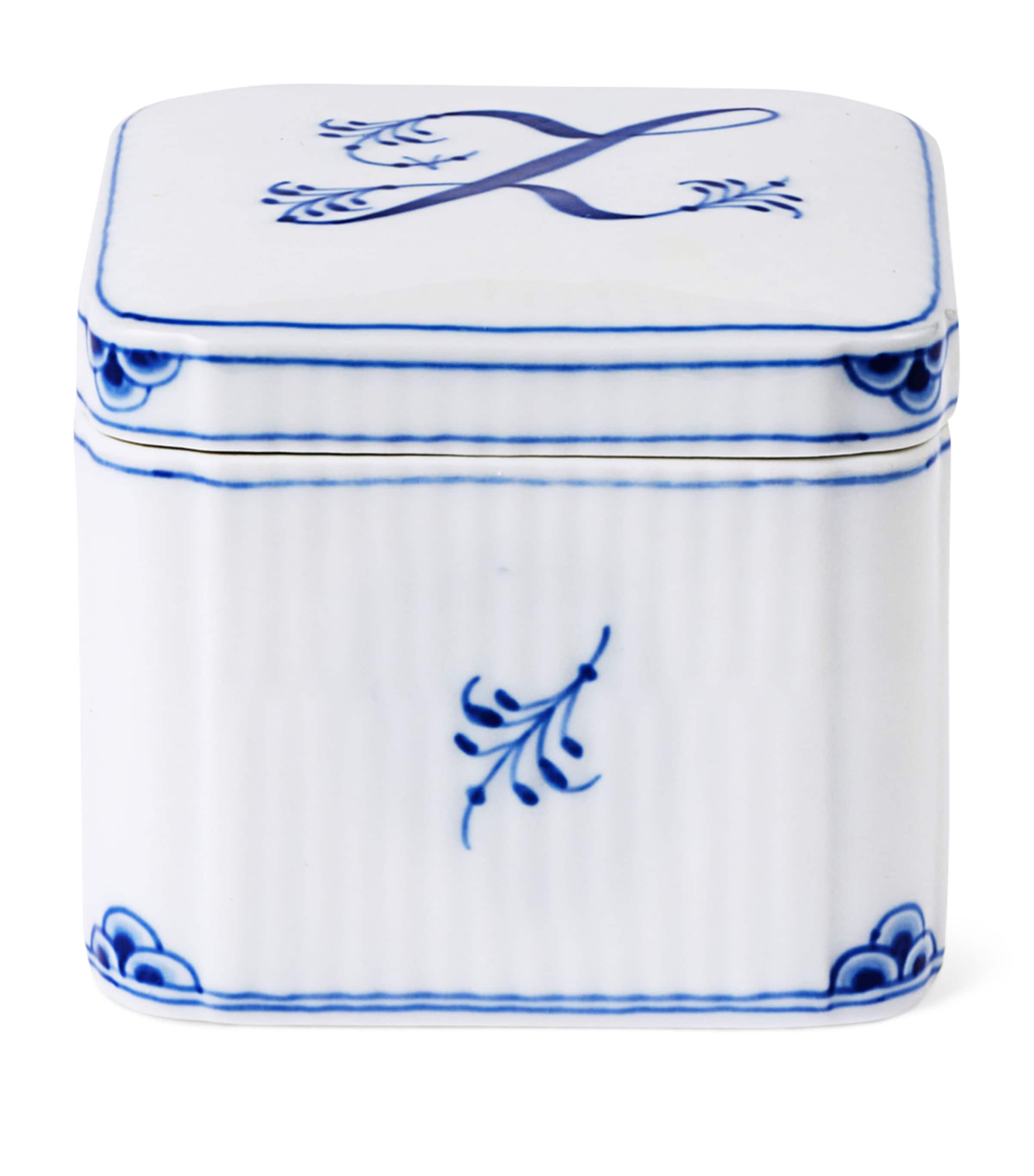 Royal Copenhagen Porcelain Alphabet Bonbonniere Blue
