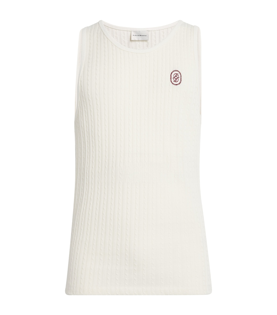 Cotton Cable-Knit Tank Top