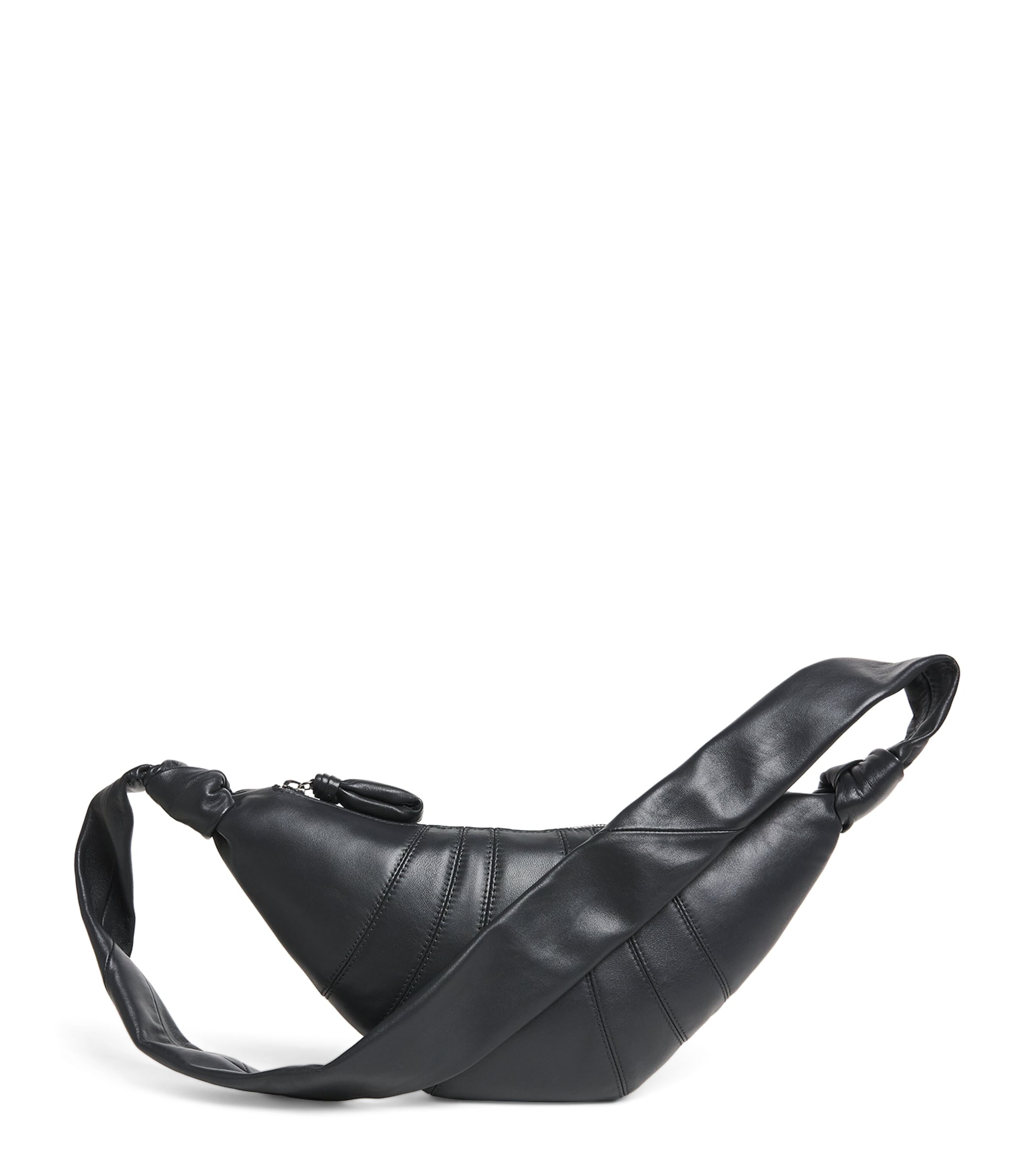 Lemaire Small Leather Croissant Bag Granite Blue