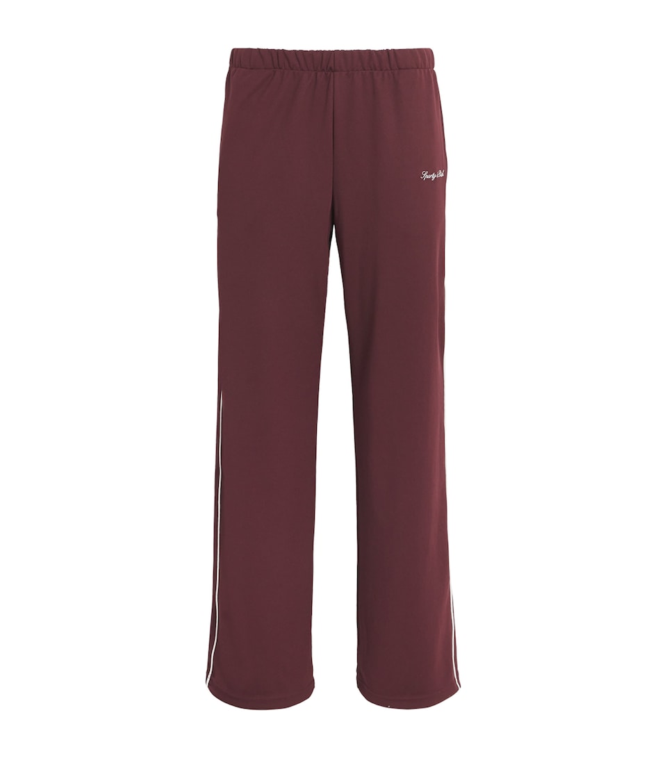 Sporty & Rich Womens Signature Logo Retro Track Pants Bordeaux/white