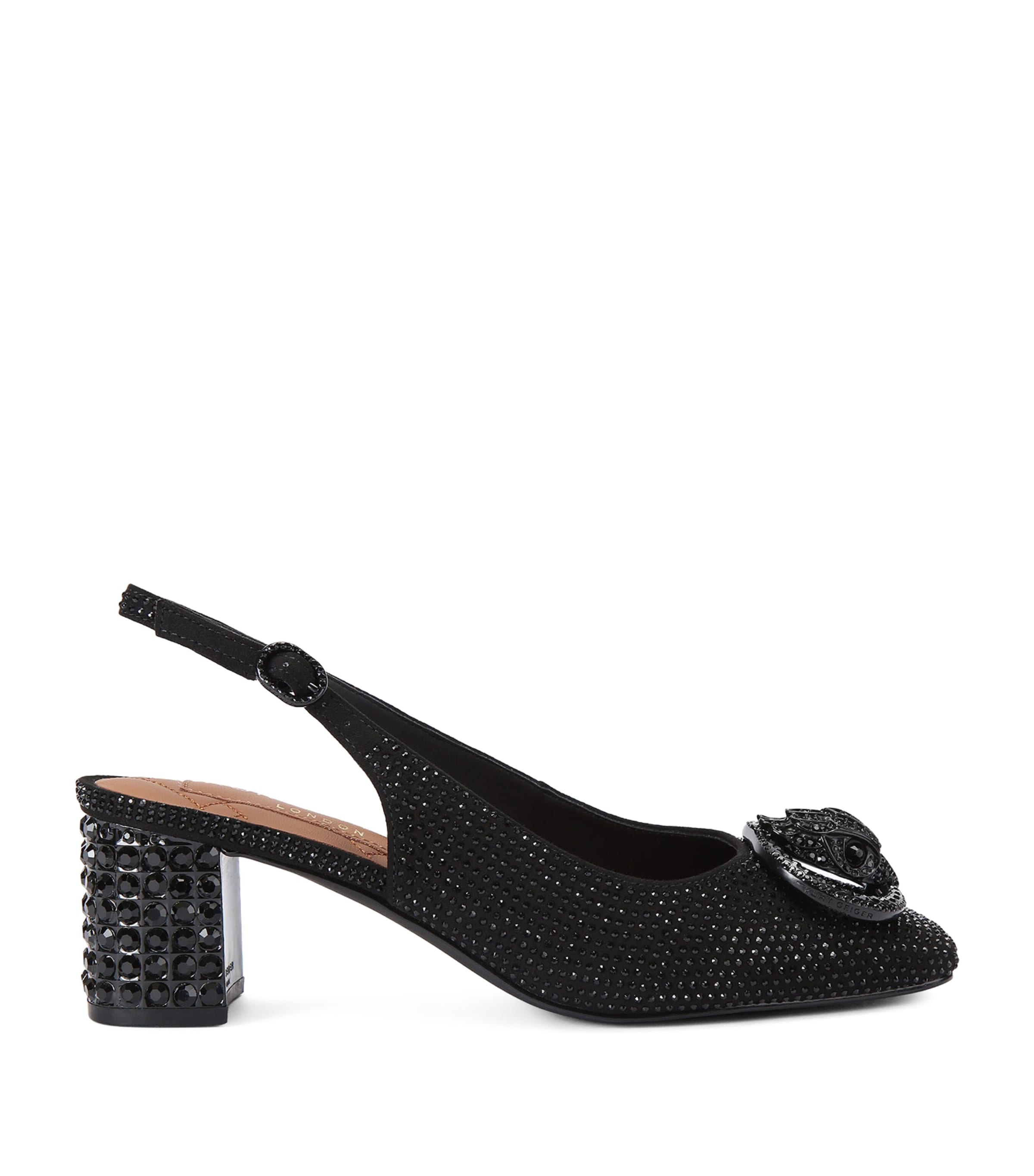 Kurt Geiger London Embellished Chelsea Block Slingback Pumps Black
