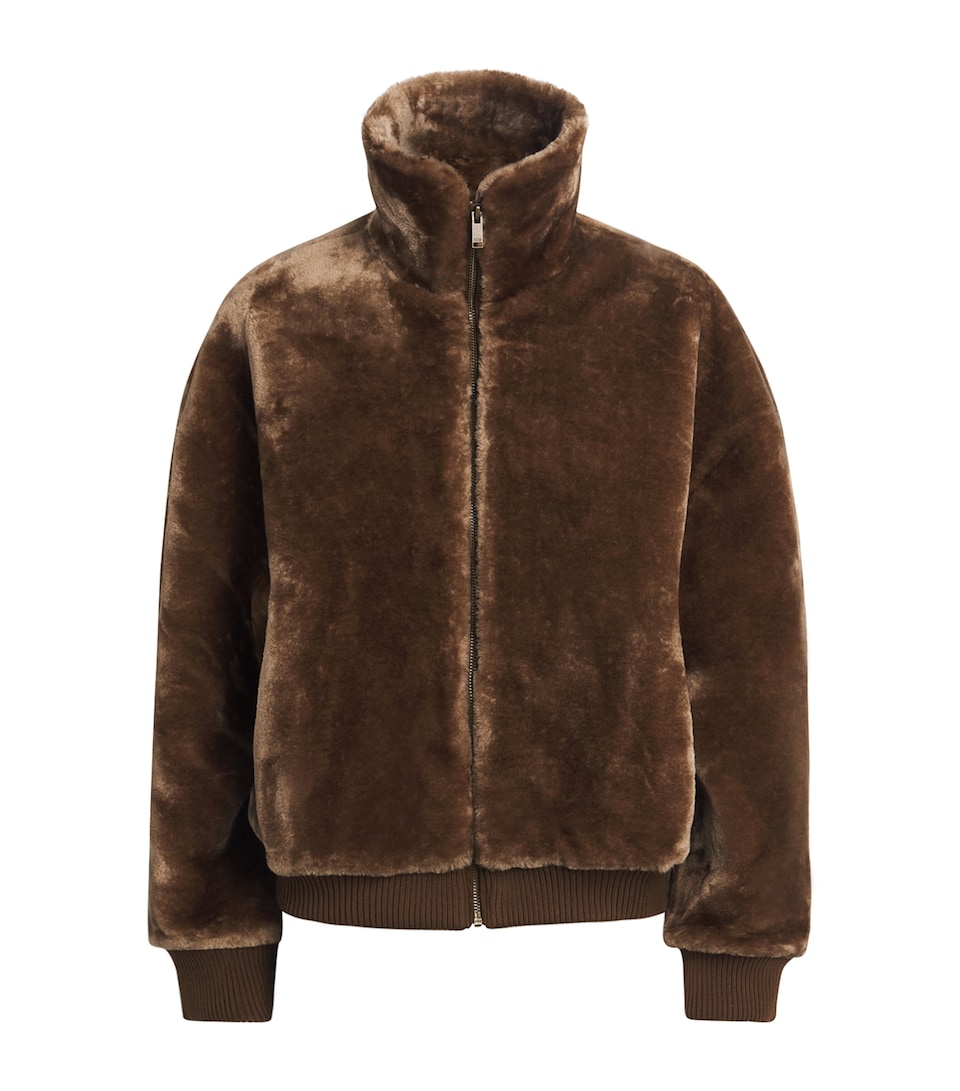 Faux Fur Zip-Up Jacket