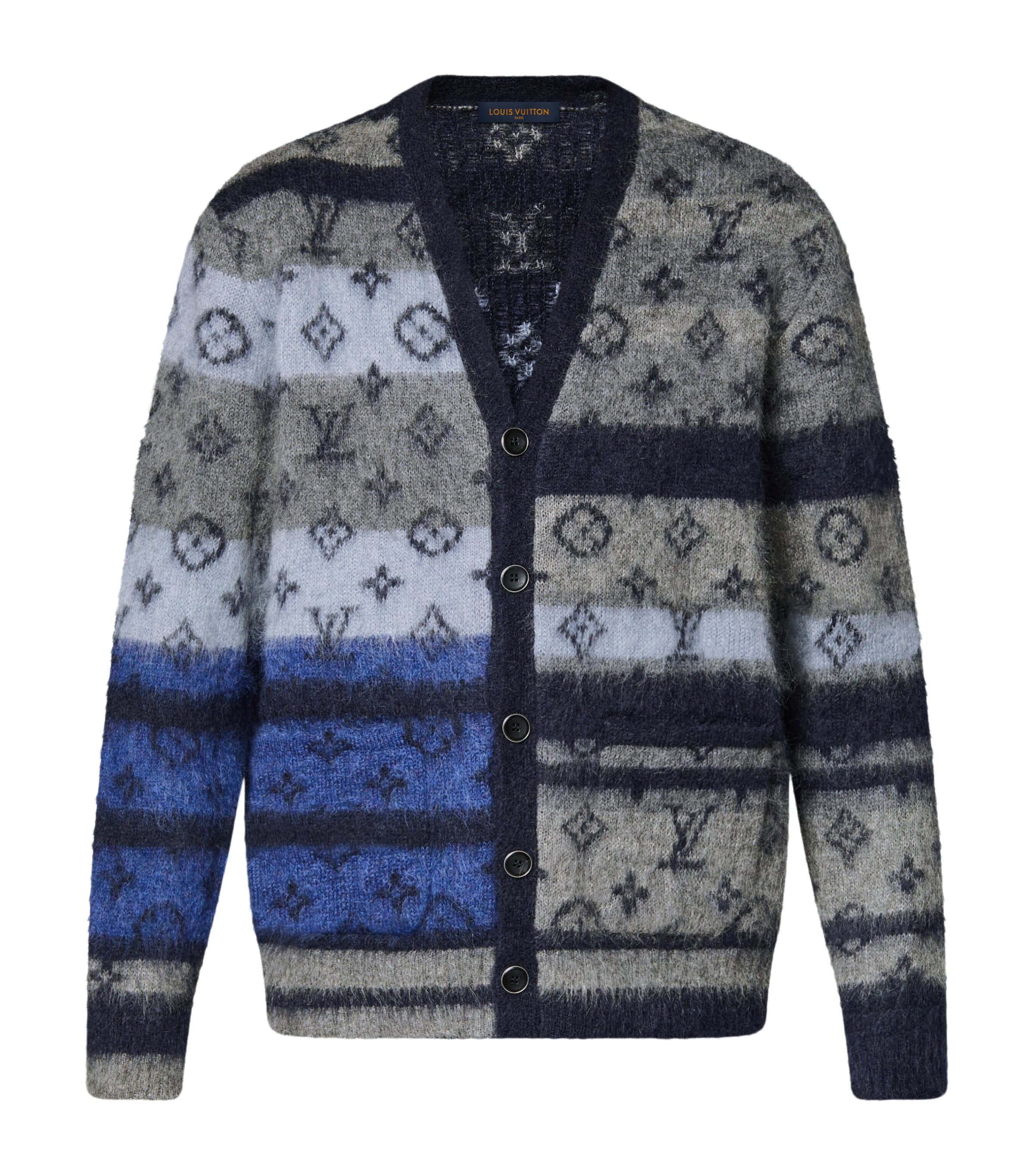 Mohair-Blend Monogram Cardigan