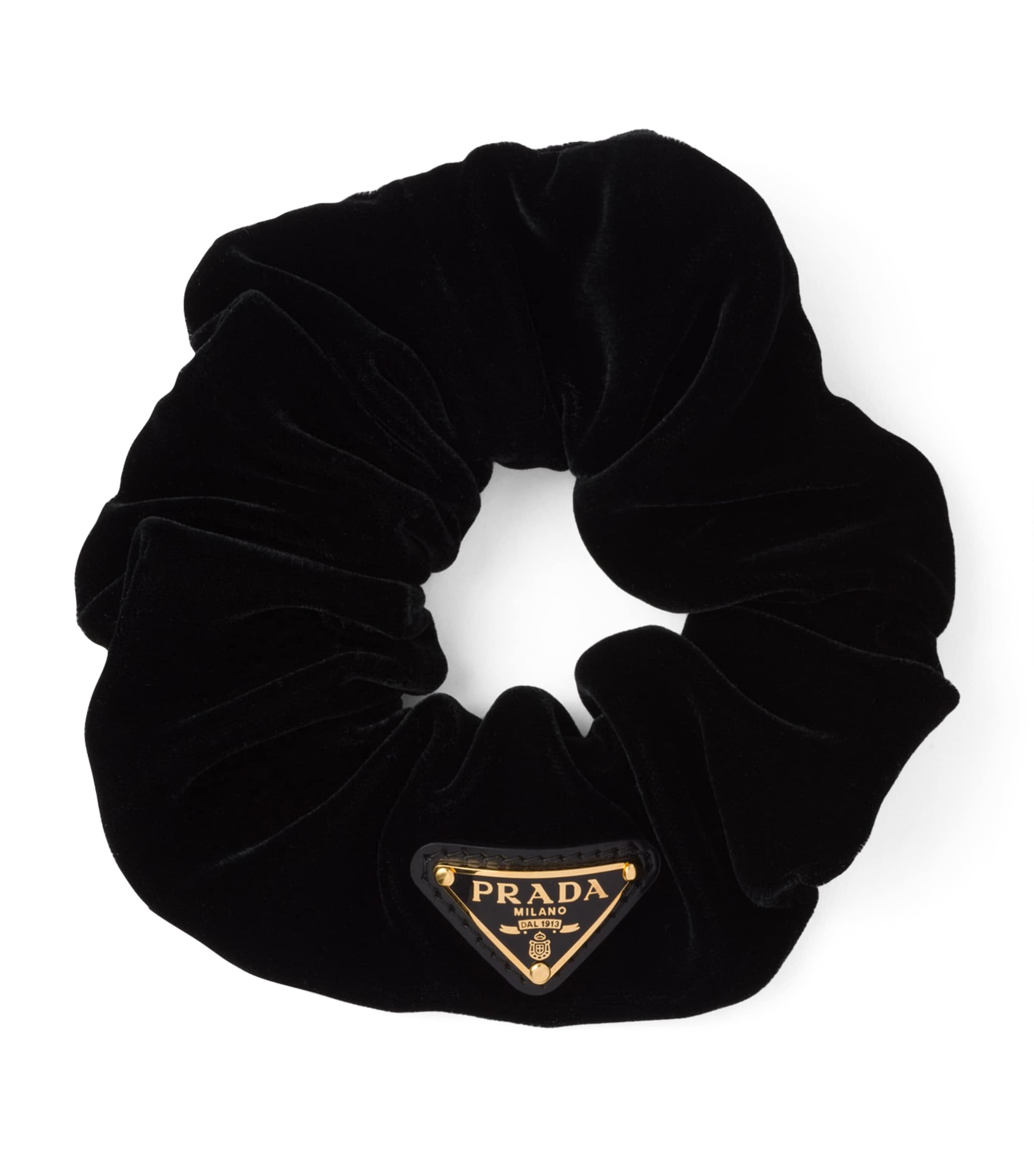 Cotton-Velvet Logo Scrunchie