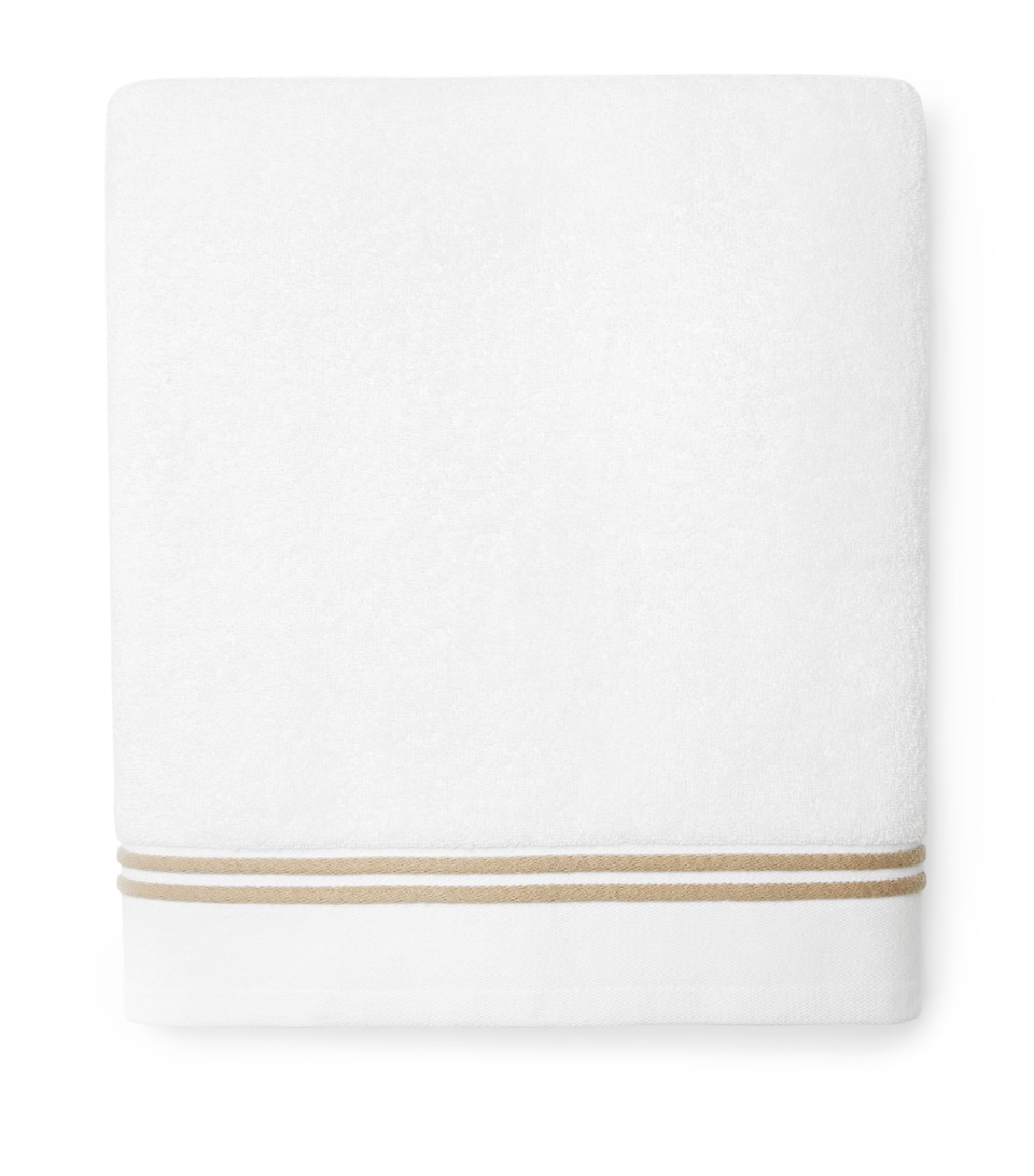 Sferra Cotton Aura Nuova Bath Sheet (40cm x 70cm) White/sand