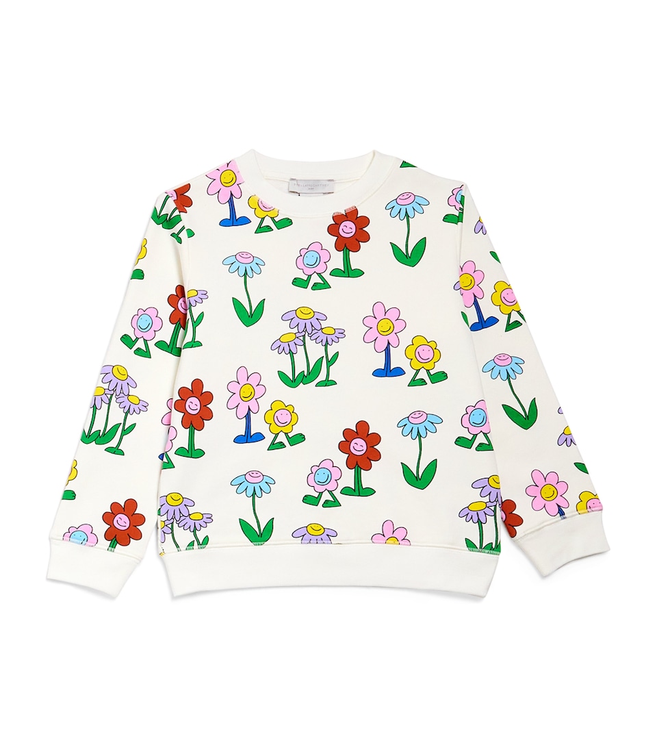 Cotton Flower Print Sweatshirt (3-14+ Years)