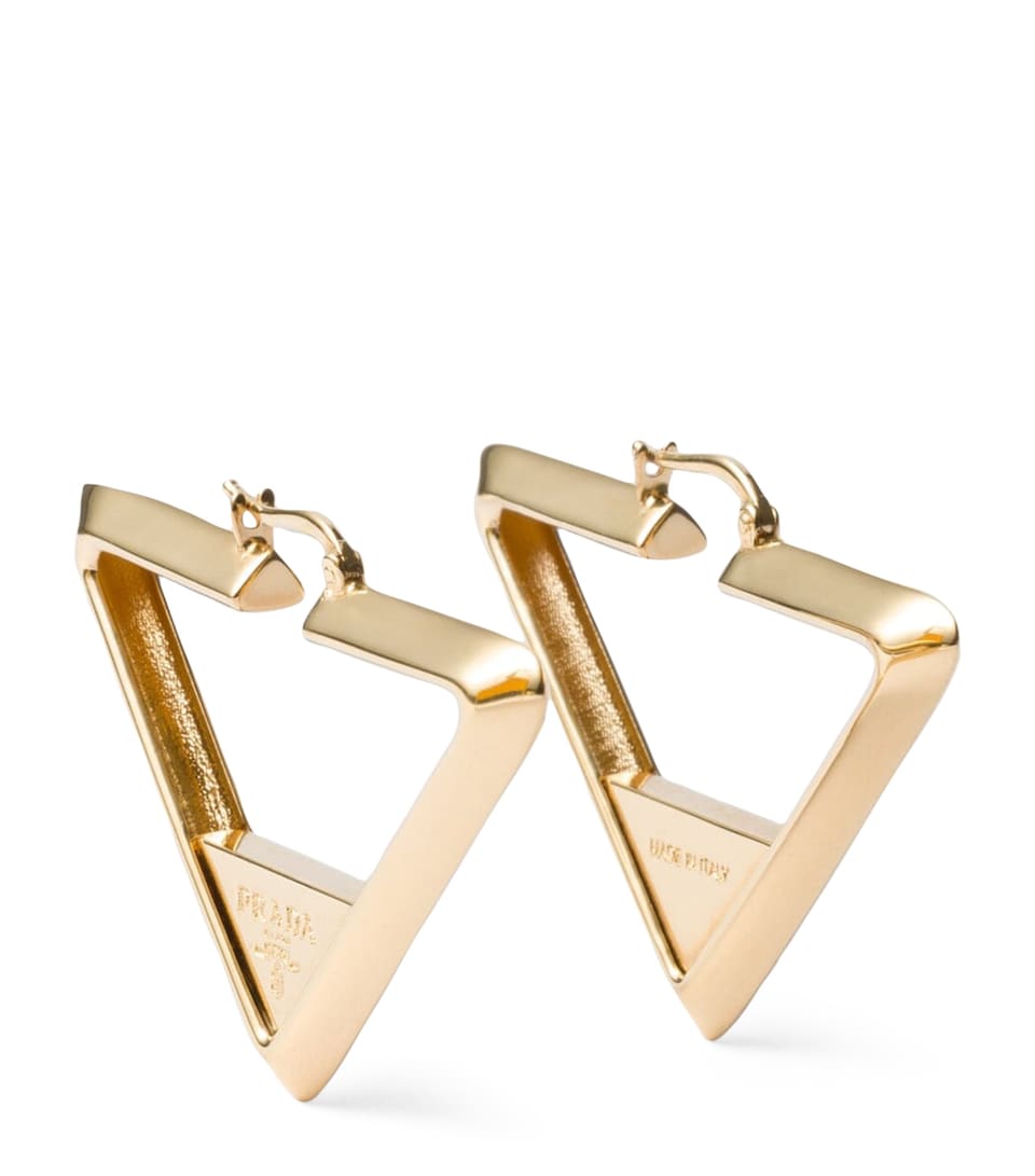 Prada Triangle Hoop Earrings