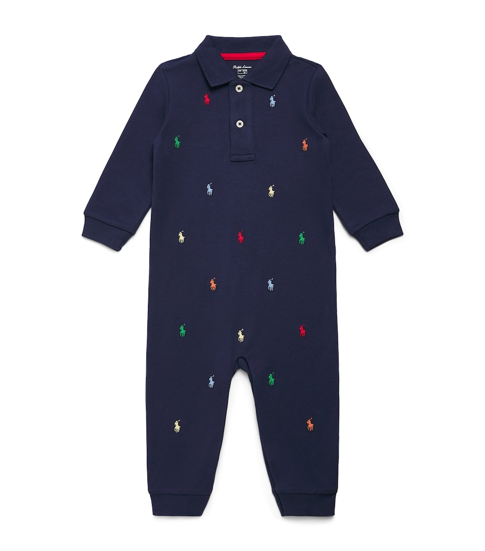 Ralph Lauren Kids Cotton Polo Pony Playsuit (0-12 Months) Refined Navy