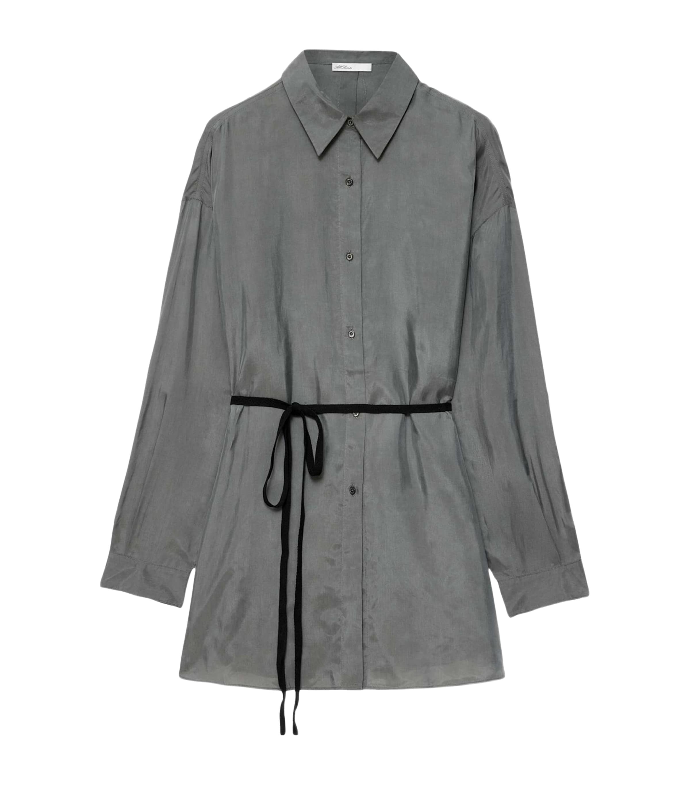 AllSaints Womens Oversized Ilana Shirt Shadow Grey
