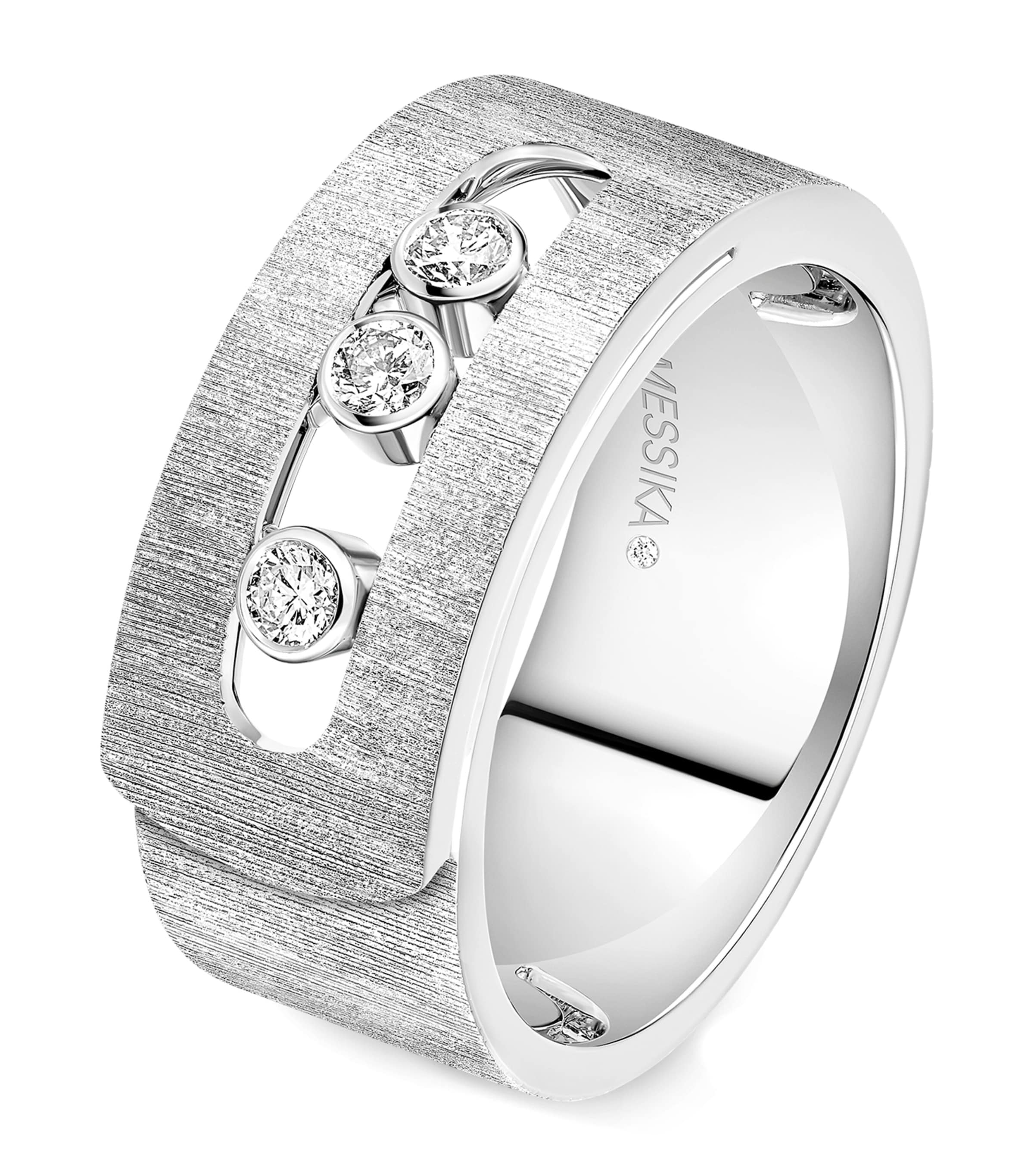 Messika Move Noa White Gold and Diamond Chiselled Ring White Gold