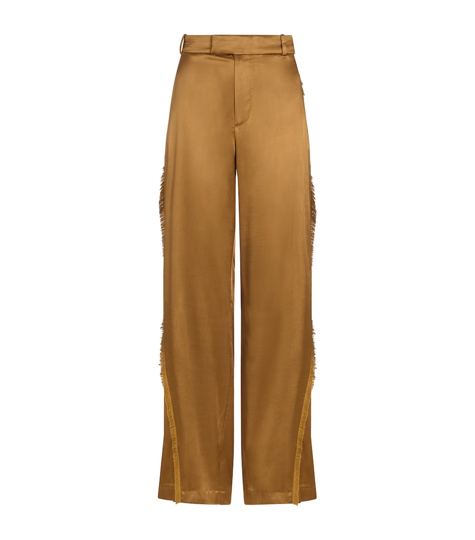 Satin Straight-Leg Fjord Trousers
