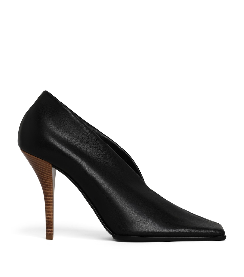 Alaïa Leather Square-Toe Pumps 90 Noir